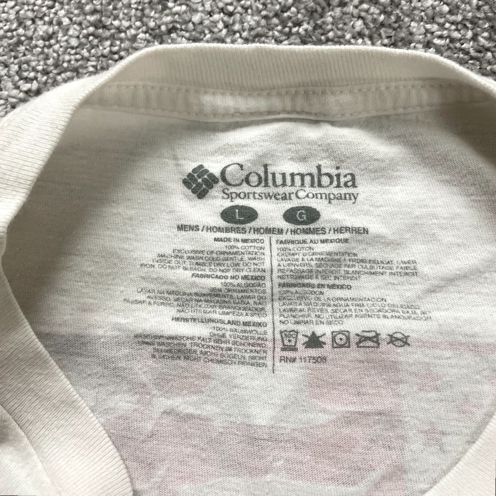 Logo 7 Columbia Shirt Mens Large White Short Sleeve Cotton Logo Outdoor Hiking Adult Regular T-Shirt White 90s Outdoor Mens Size US L / EU 52-54 / 3 - 5 Thumbnail