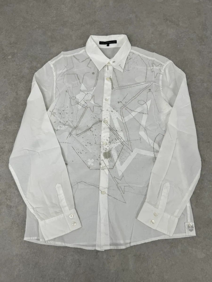 Marithe + Francois Girbaud 2000s Marithé + François Girbaud White Stars Shirt Size US M / EU 48-50 / 2 - 4 Thumbnail