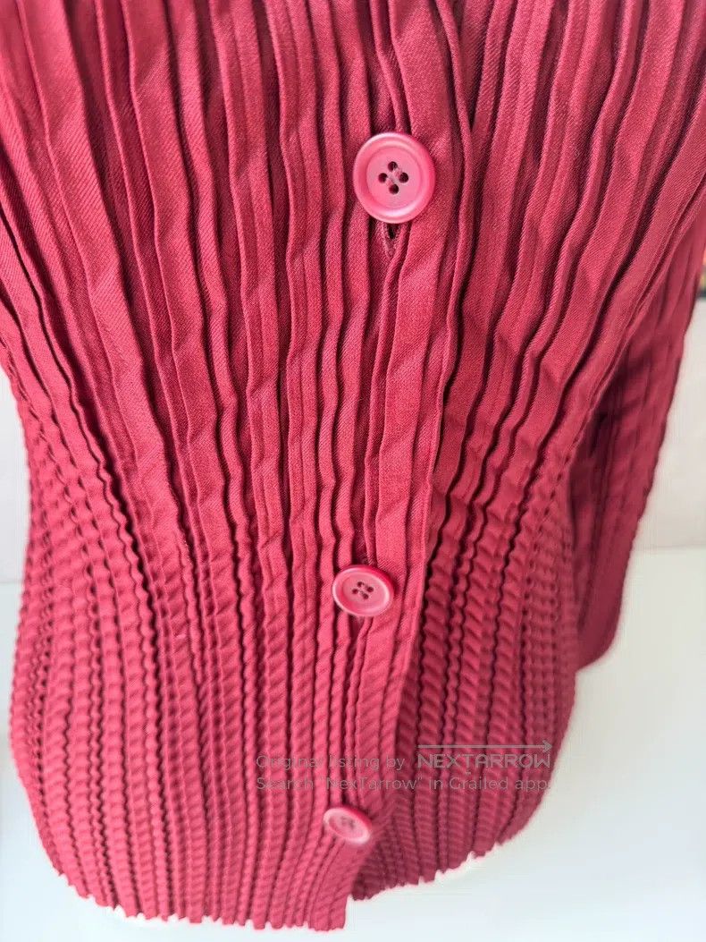 Issey Miyake Issey Miyake Fuchsia Pleated Coat Size M / US 6-8 / IT 42-44 - 7 Thumbnail