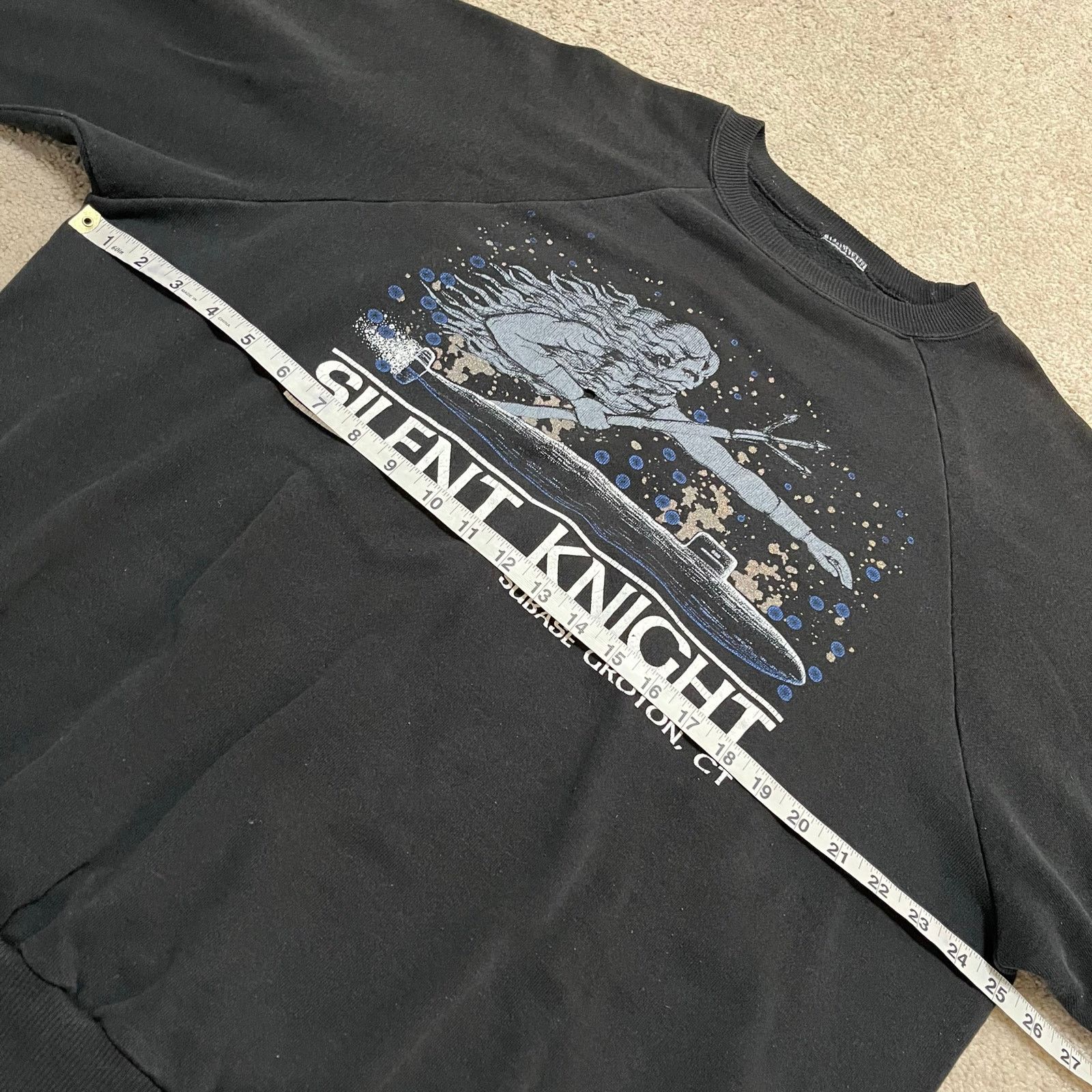 Hanes Vintage Silent Knight Under Water Warrior Black Crewneck XL Size US XL / EU 56 / 4 - 5 Thumbnail