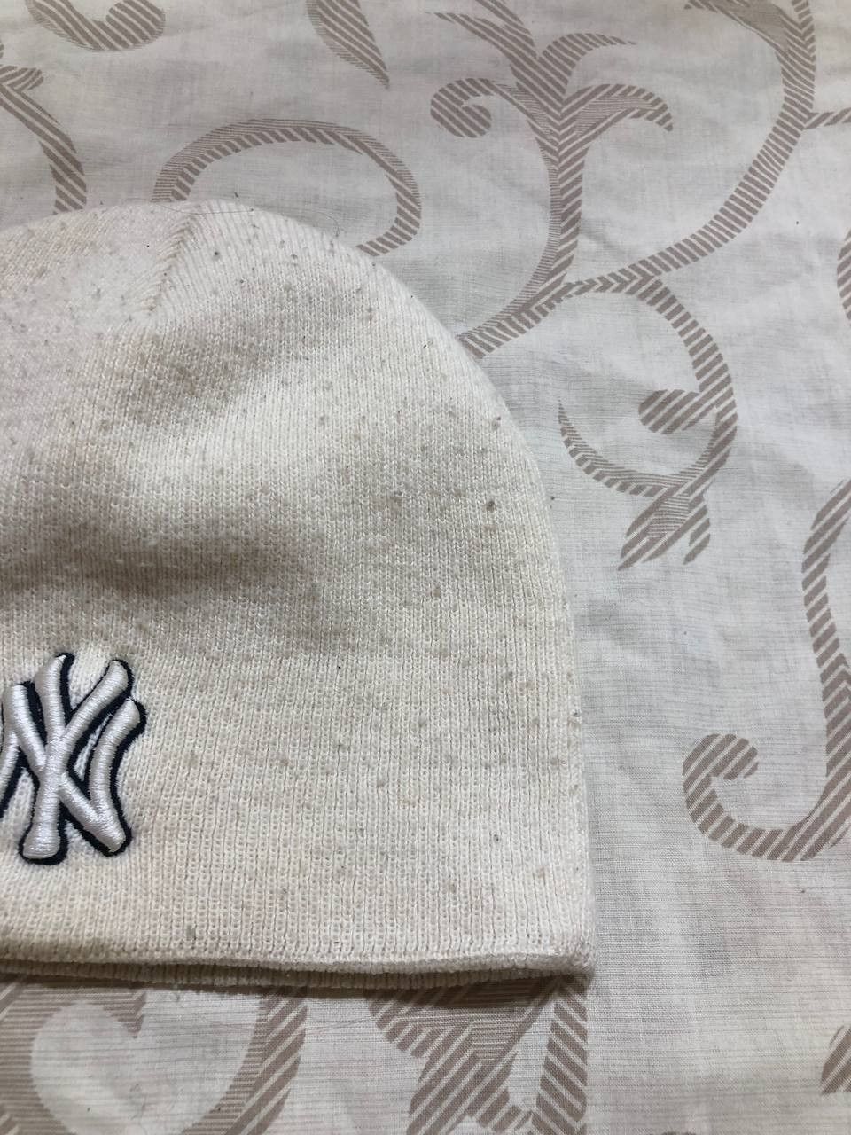 New York Yankees New York Yankees Cream Beanie Cap with Embroidered Logo Size ONE SIZE - 4 Thumbnail