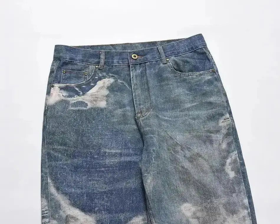 Japanese Brand Y2K Hip Hop Laser Printed Hole Casual Loose Jeans Pants Size US 32 / EU 48 - 3 Thumbnail