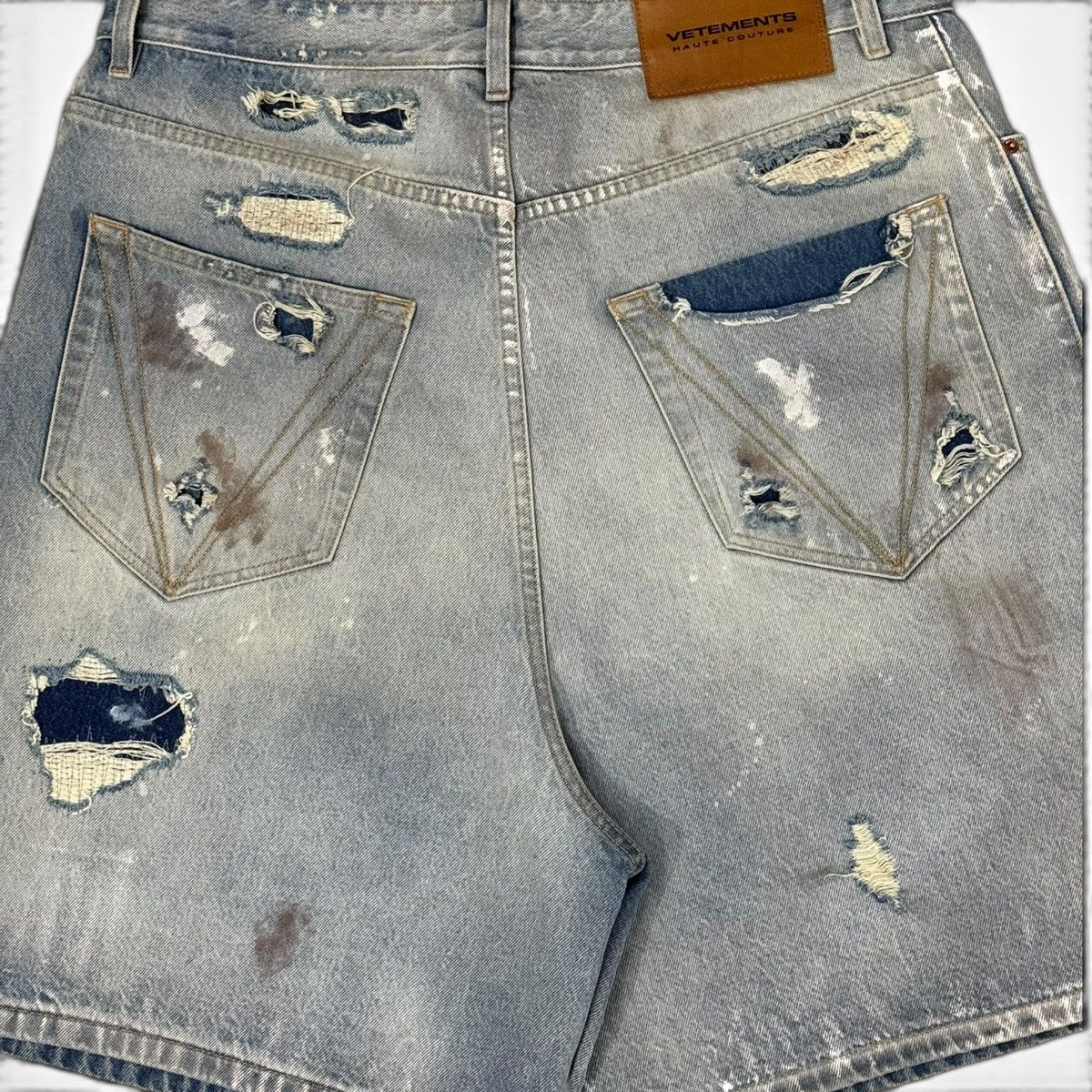 Vetements Vetements Trashed Denim Shorts Blue Size US 36 / EU 52 - 4 Thumbnail