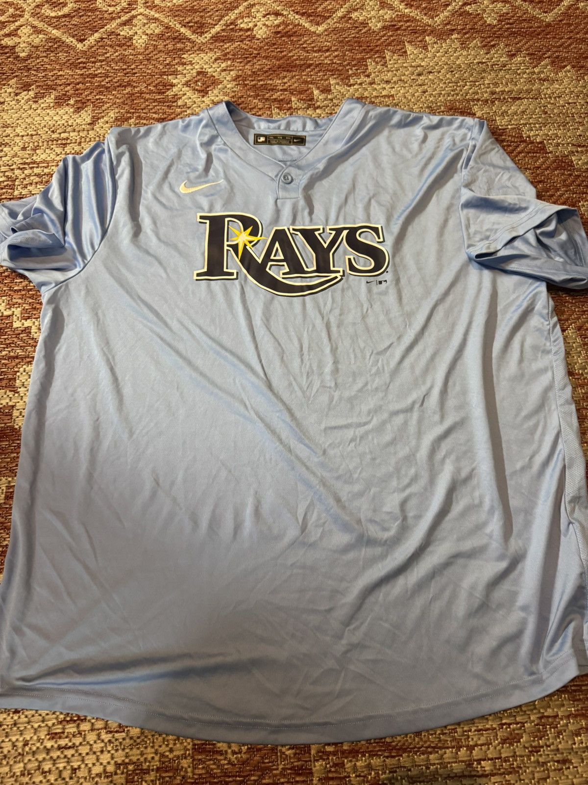 Majestic Nike Tampa Bay Rays Pullover Warmup Jersey Baby Blue XXL Size US XXL / EU 58 / 5 - 1 Thumbnail