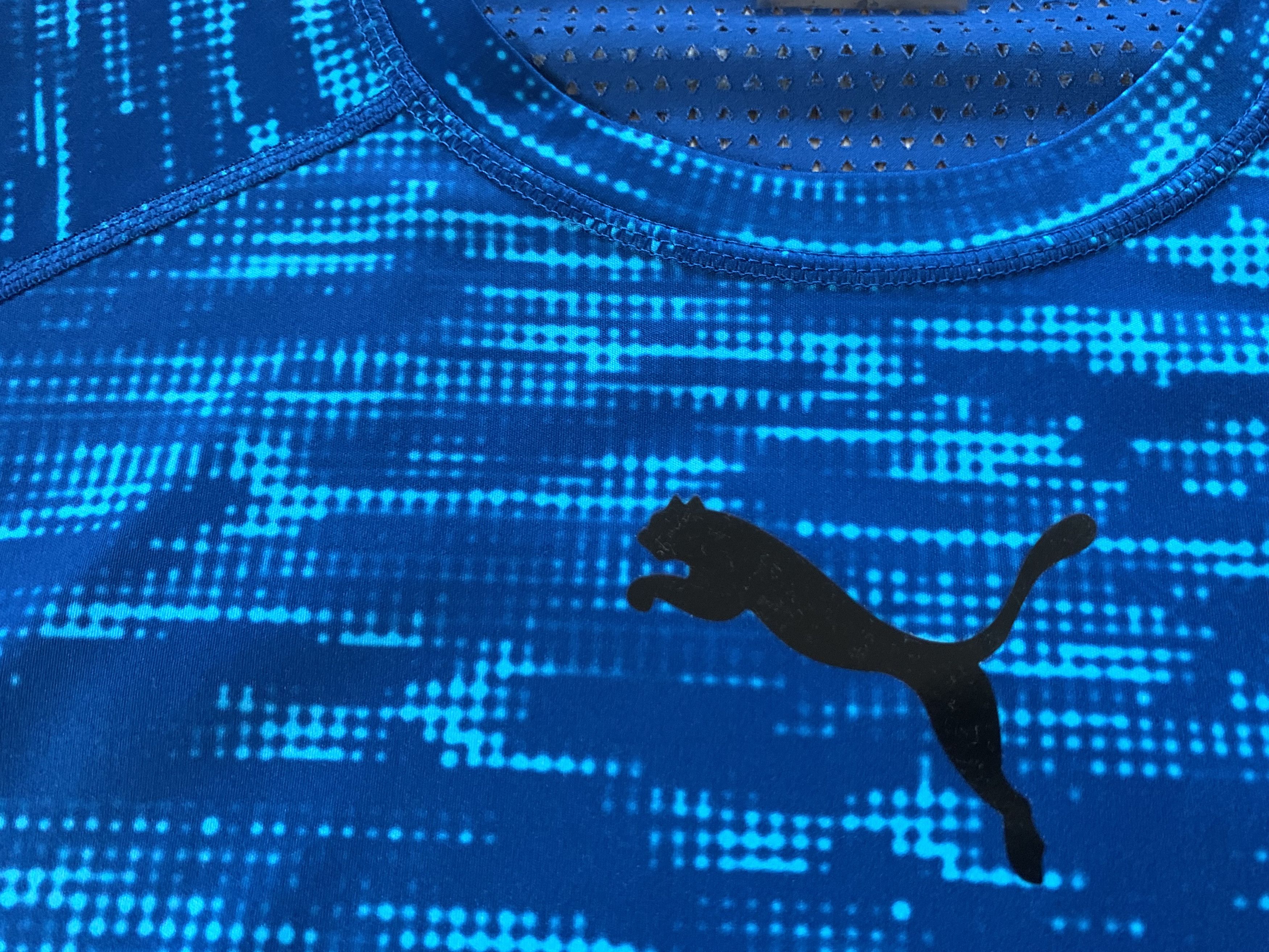 Puma Men Puma Blue Printed Round Neck Graphic T-Shirt Size US XXL / EU 58 / 5 - 5 Thumbnail