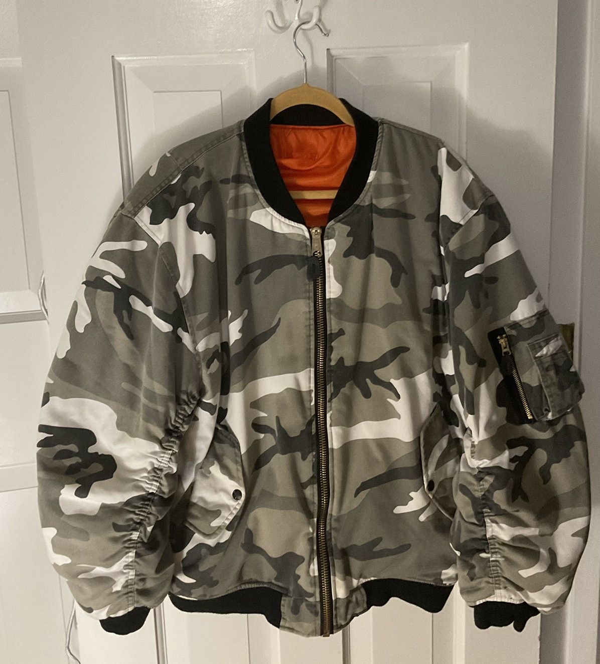 Raf simons camo bomber jacket best sale