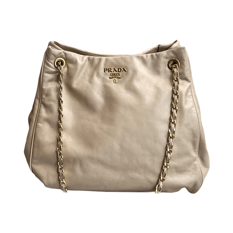 Prada Prada Gold Chain Leather Shoulder Bag ONE SIZE Size ONE SIZE - 1 Thumbnail