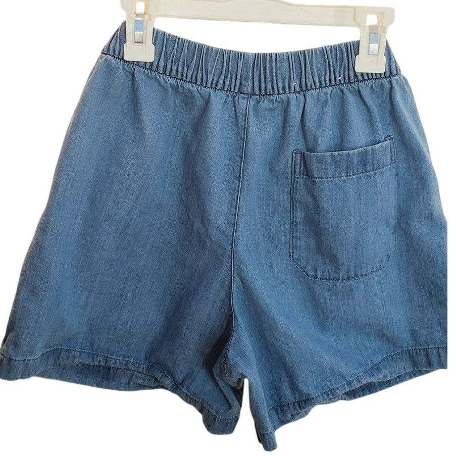 Uniqlo UNIQLO Blue Chambray Denim Drawstring Shorts Pockets Small Size 27" / US 4 / IT 40 - 2 Thumbnail