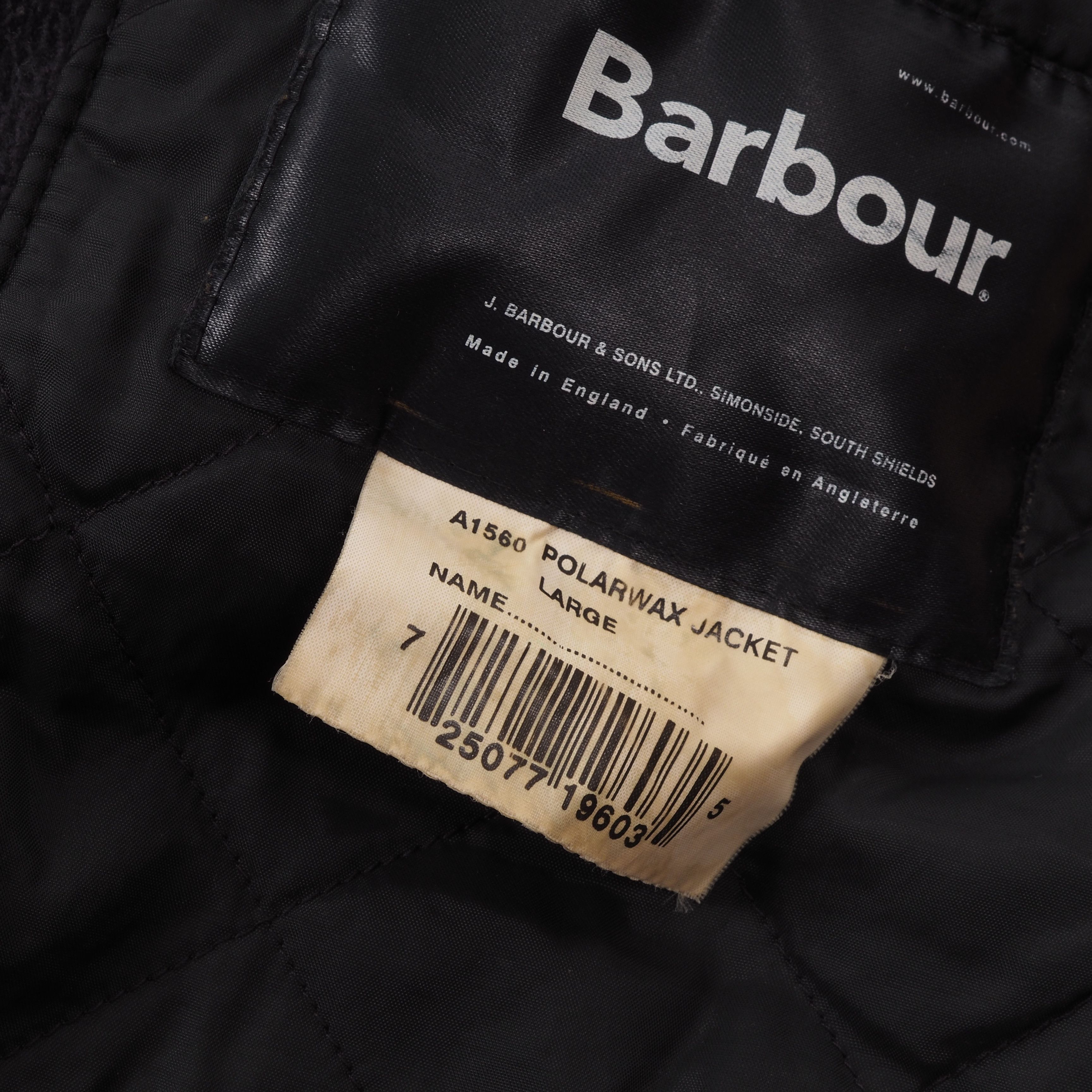 Barbour × Vintage Barbour A1506 Polarwax Fleece Lined Black Waxed Coat Jacket Size US L / EU 52-54 / 3 - 5 Thumbnail