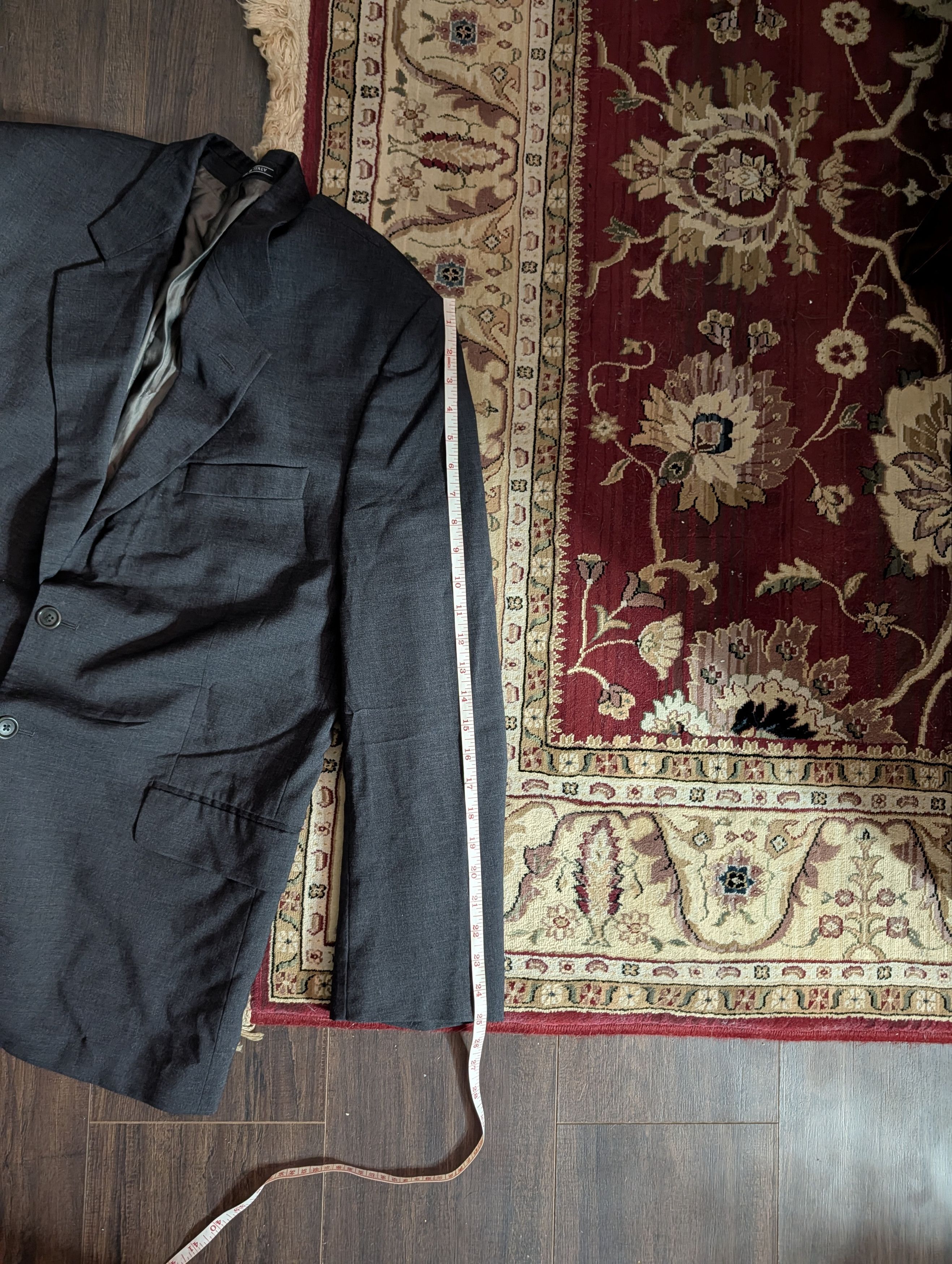 Vitale Barberis Canonico Di Barna 1969 Super 110s textured gray jacket Italy Size 44R - 16 Thumbnail