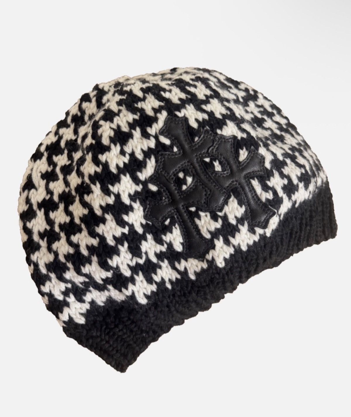 Chrome Hearts Chrome Hearts Houndstooth Beanie Cross Patch Size ONE SIZE - 2 Thumbnail
