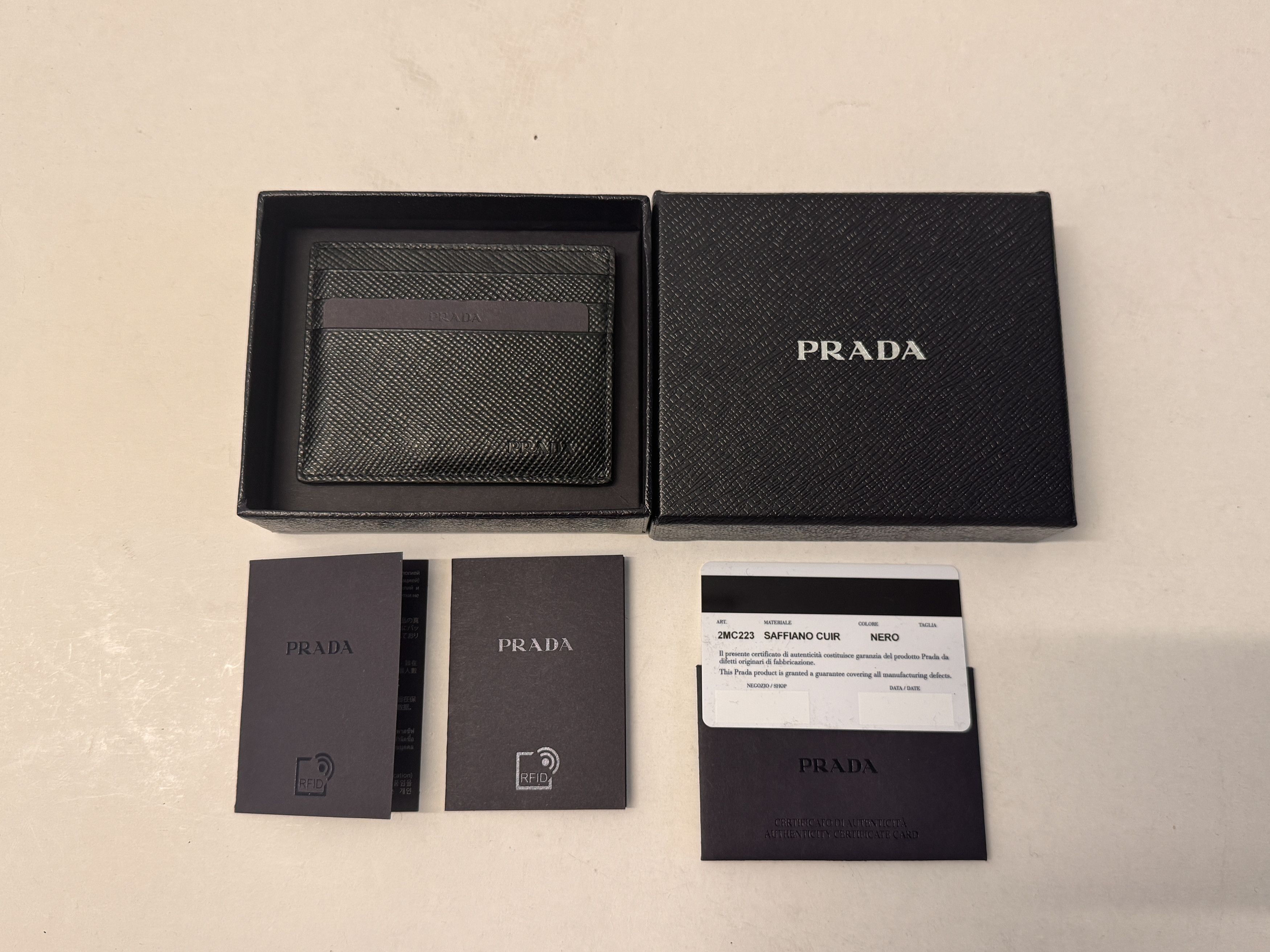 Prada Prada Wallet Cardholder Darklue Saffiano Leather Size ONE SIZE - 1 Thumbnail