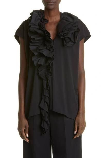 Dries Van Noten V-Neck Ruffle Top Size M / US 6-8 / IT 42-44 - 1 Thumbnail