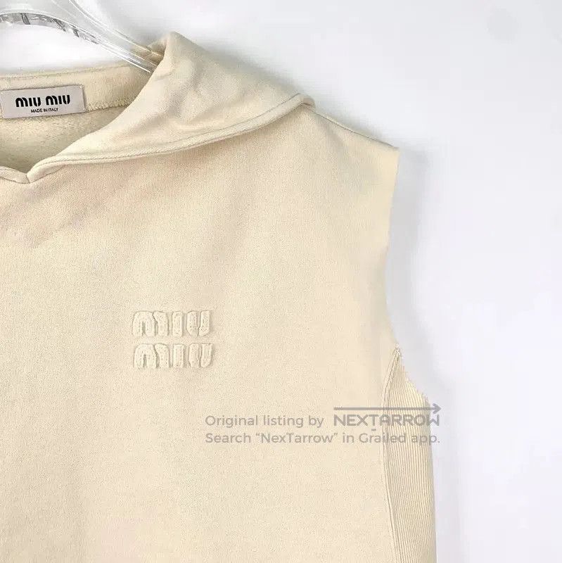 Miu Miu Miu Miu Beige Cotton Women's Sweatshirt . Size S / US 4 / IT 40 - 3 Thumbnail