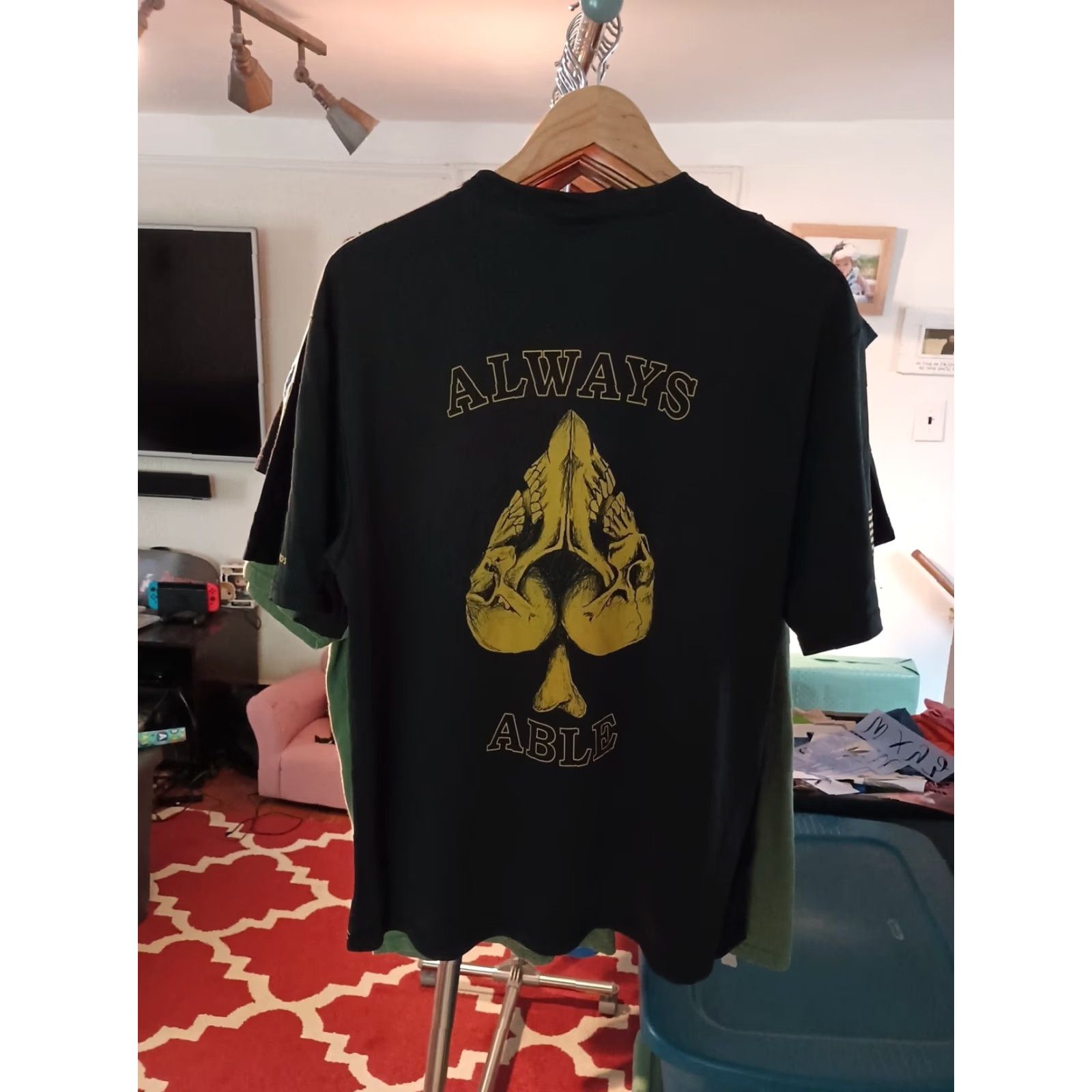Vintage Vintage A4 Military T-Shirt Wolfhounds Always Able Active Sportswear Tee Mens L Black Shirt Size US L / EU 52-54 / 3 - 4 Thumbnail