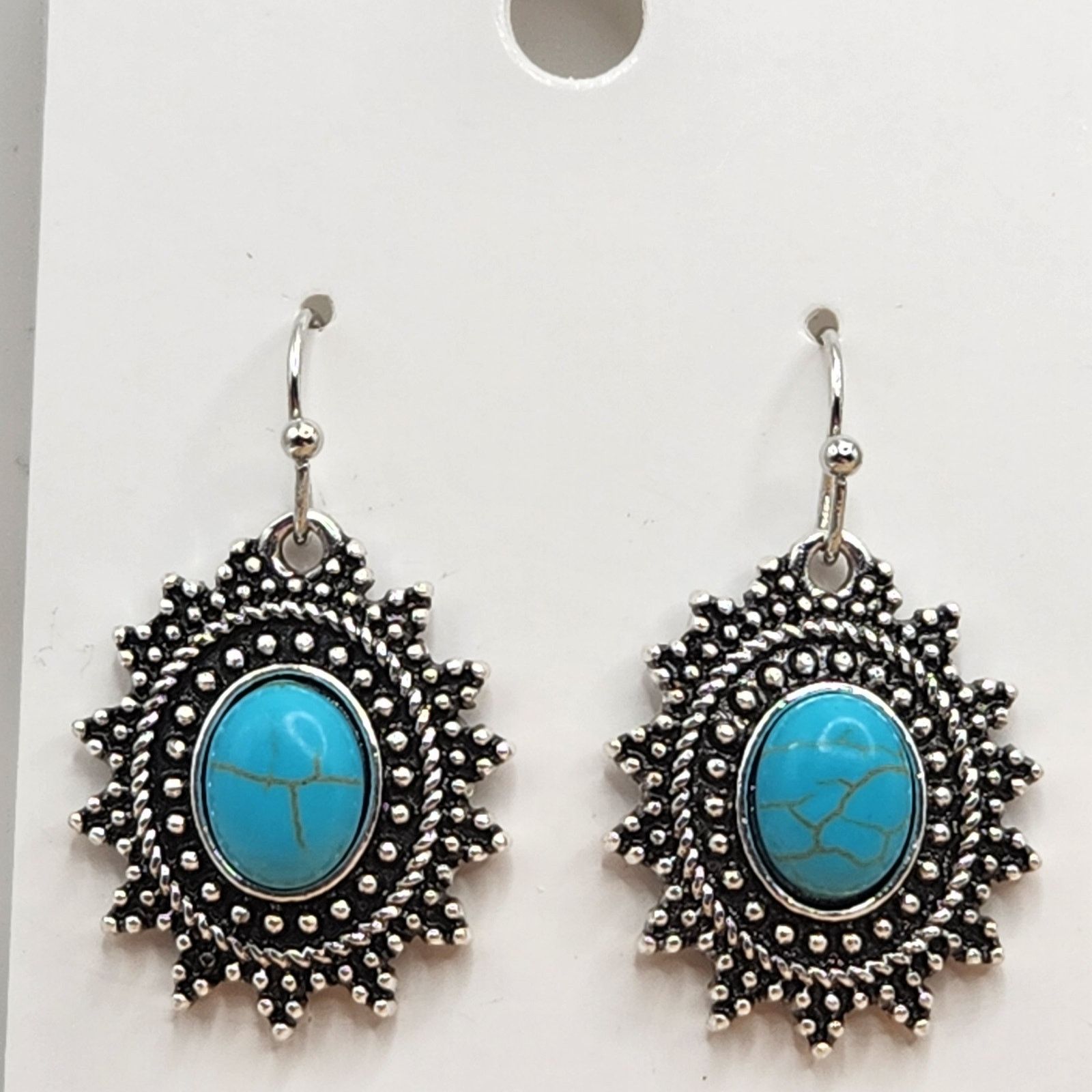 Other Boho Medallion Turquoise Mosaic Dangle Earrings Size ONE SIZE - 1 Thumbnail