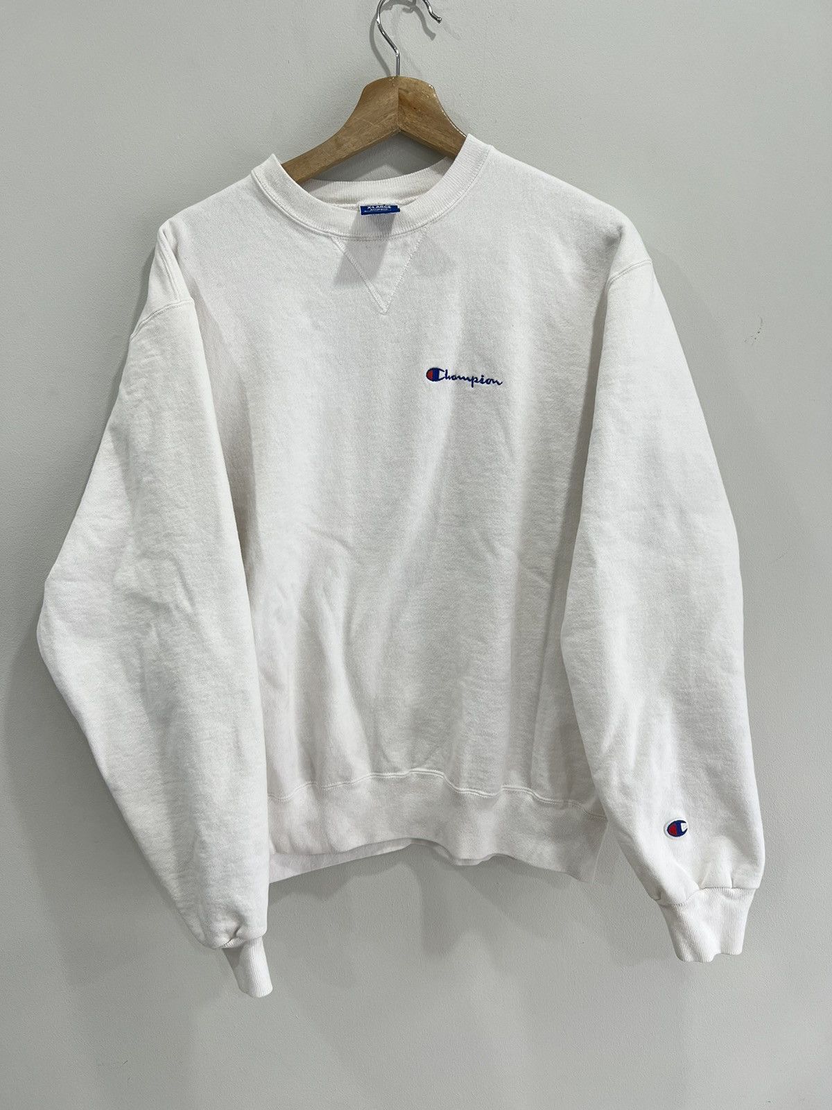 Vintage 90s Champion Sweater Sweatshirt White Crewneck