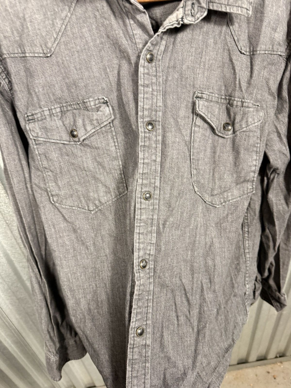 Wrangler Vintage Wrangler Dark Grey Pearl Snap Western Button Up Size US XL / EU 56 / 4 - 8 Thumbnail
