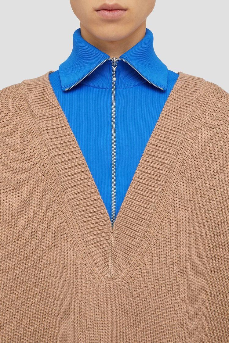 Jil Sander o1w1db10825 High-Neck Sweater in Brown/Blue Size US M / EU 48-50 / 2 - 5 Thumbnail