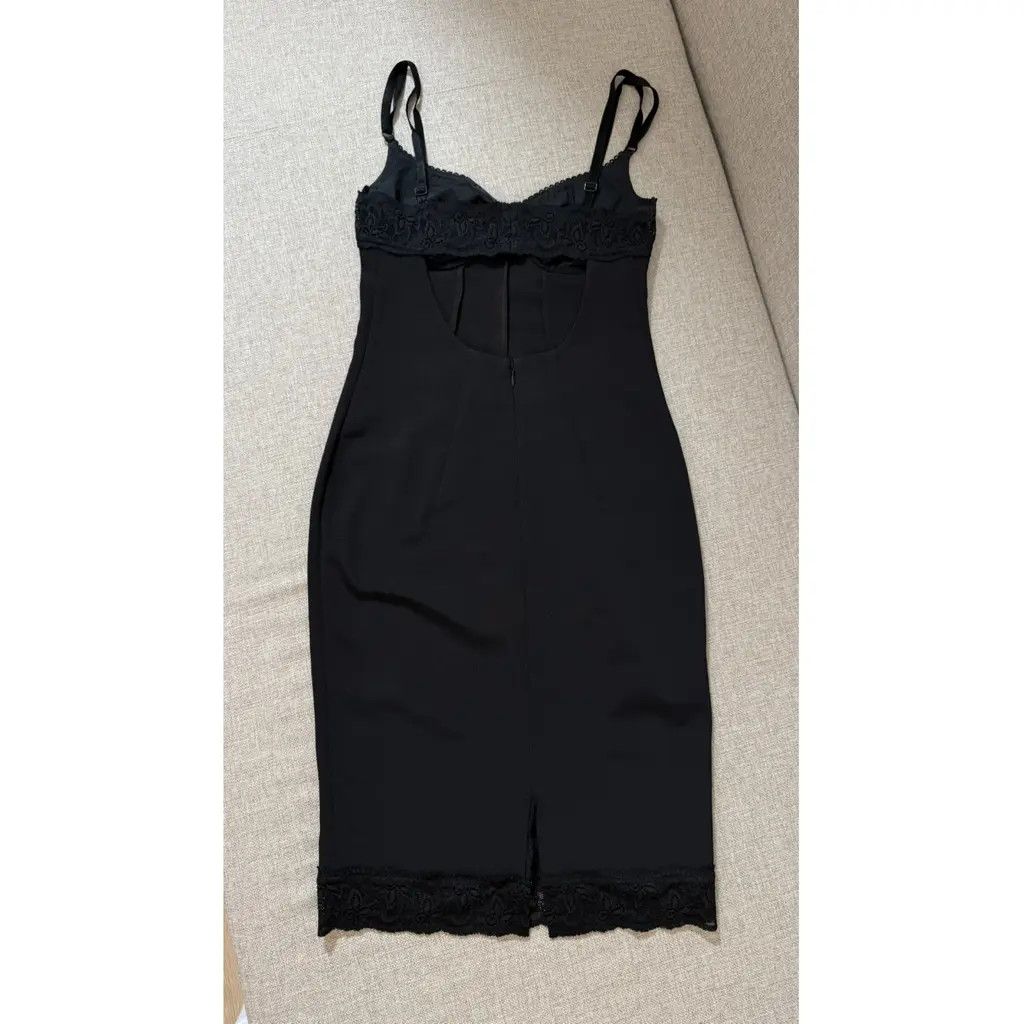 Dolce & Gabbana D&G Black Lace Bottom Vintage Knee-Length Bodycon Dress IT42 Size M / US 6-8 / IT 42-44 - 6 Thumbnail