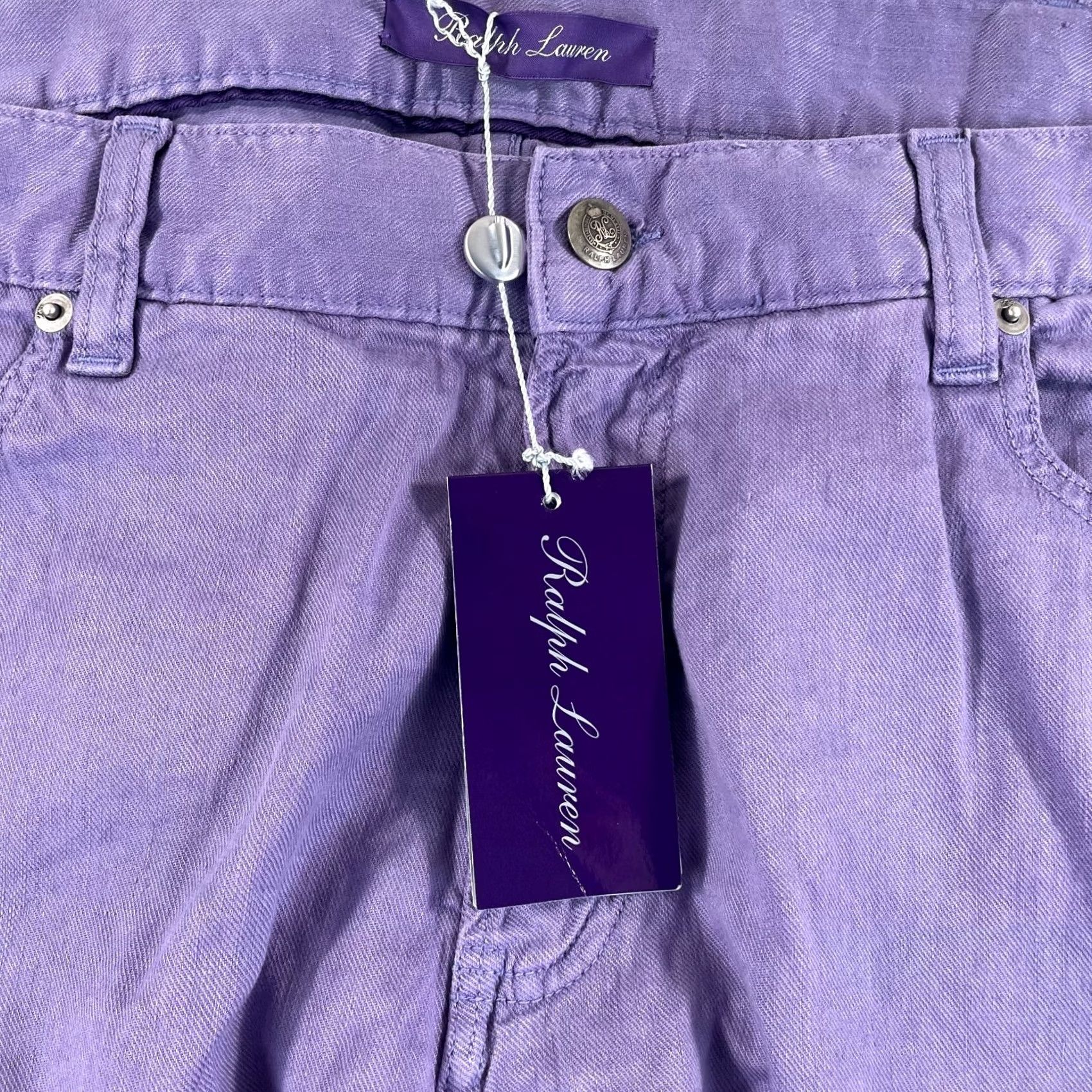 Ralph Lauren Ralph Lauren Purple Label Jeans Men 40x32 Slim Fit Linen Blend Purple NWT 5-Pocket Denim < 40-32> Stretch Logo Straight Size US 40 / EU 56 - 4 Thumbnail