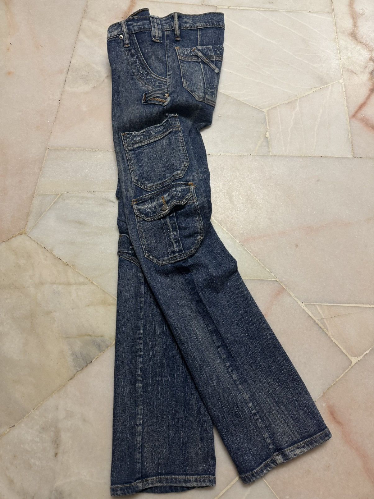 20471120 💥RARE💥JAPANESE CARGO JEANS MULTIPOCKET STYLE WASHED JEAN Size US 28 / EU 44 - 12 Thumbnail