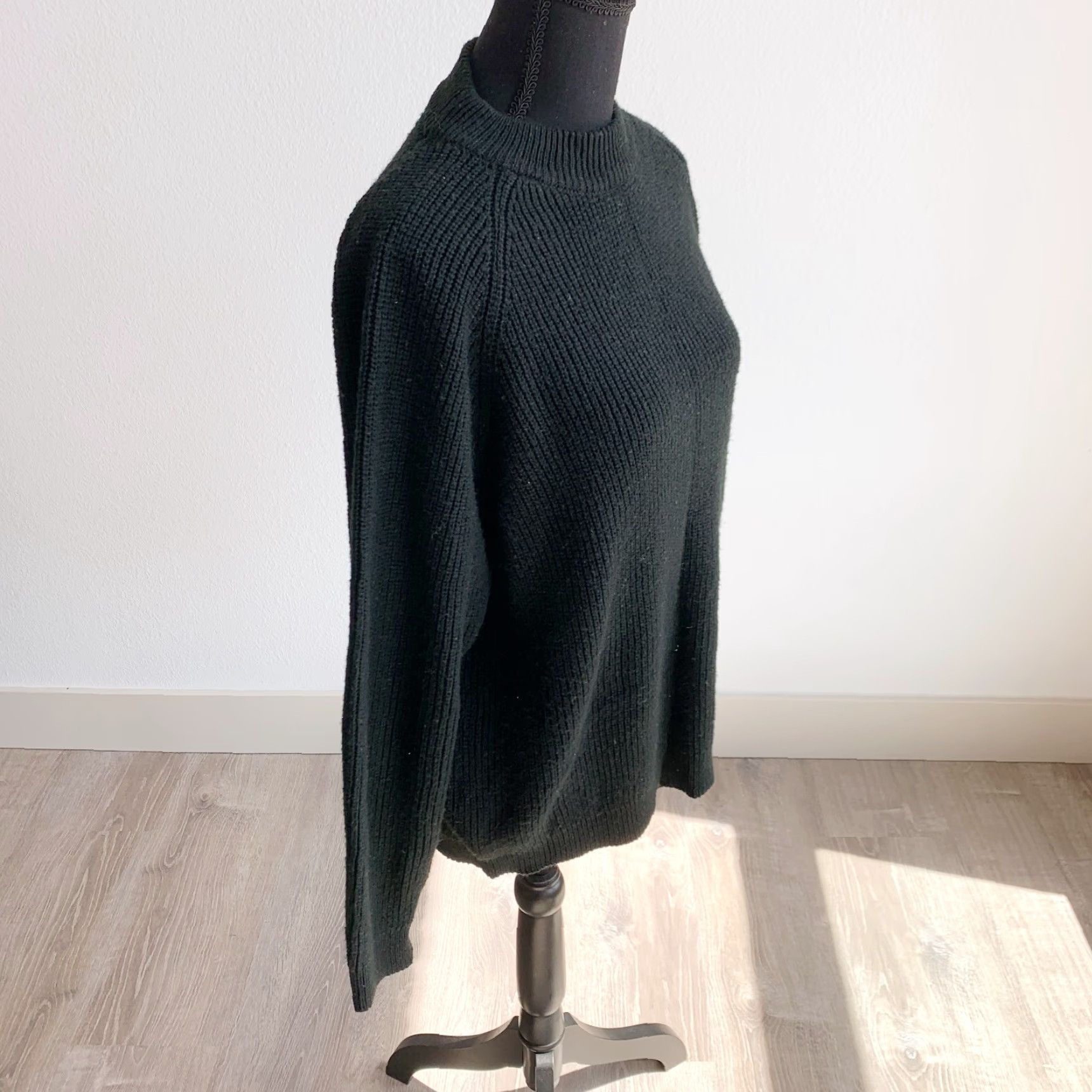 Sugar VINTAGE Sugar Co LTD Chunky Black Crew Sweater Womens M 1980s Knit AA Size M / US 6-8 / IT 42-44 - 3 Thumbnail