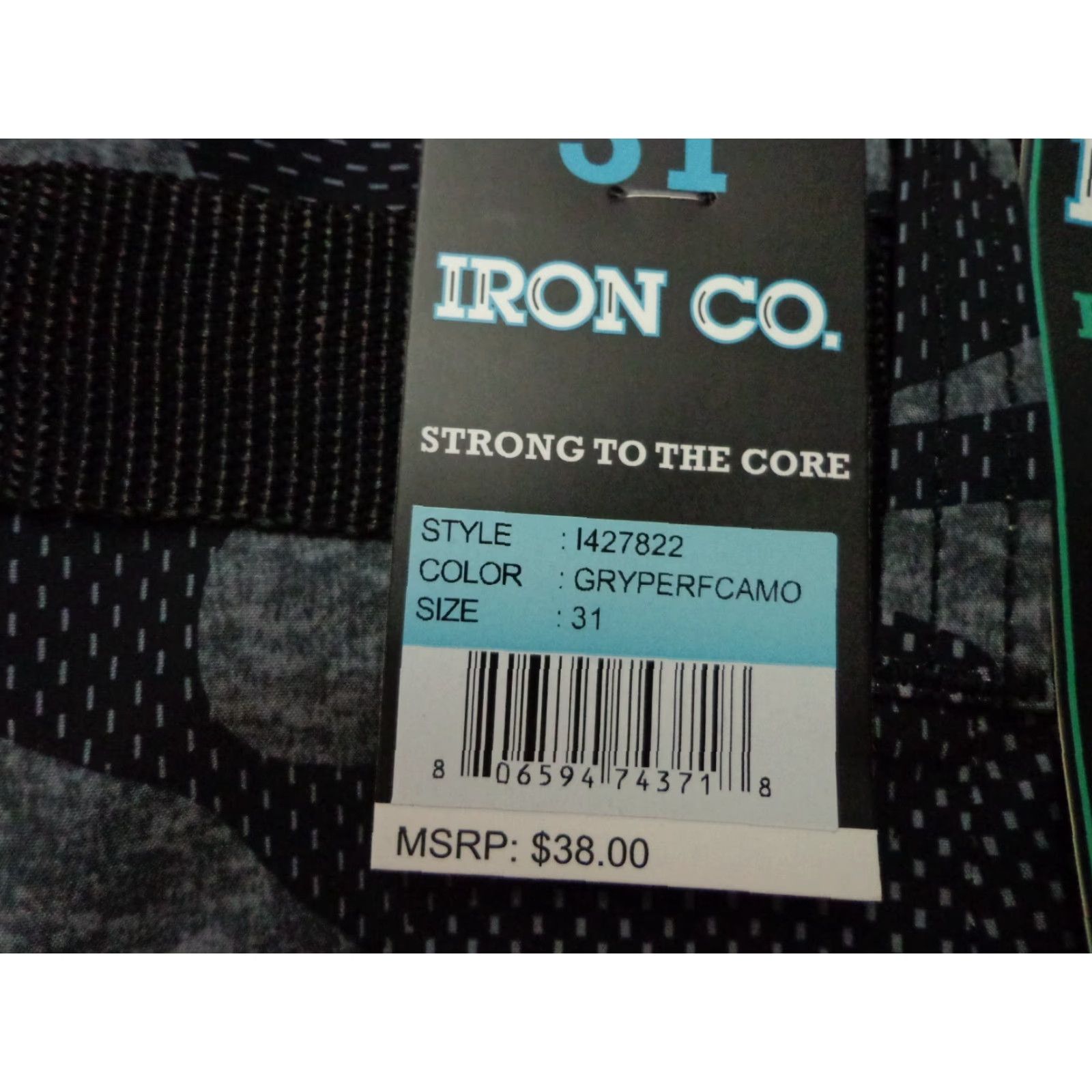 Vintage IRON CO. Hybrid Shorts Gray Camo Size 31 Belted New Men Regular 92% Polyester 8% Spandex Size US 31 - 2 Thumbnail