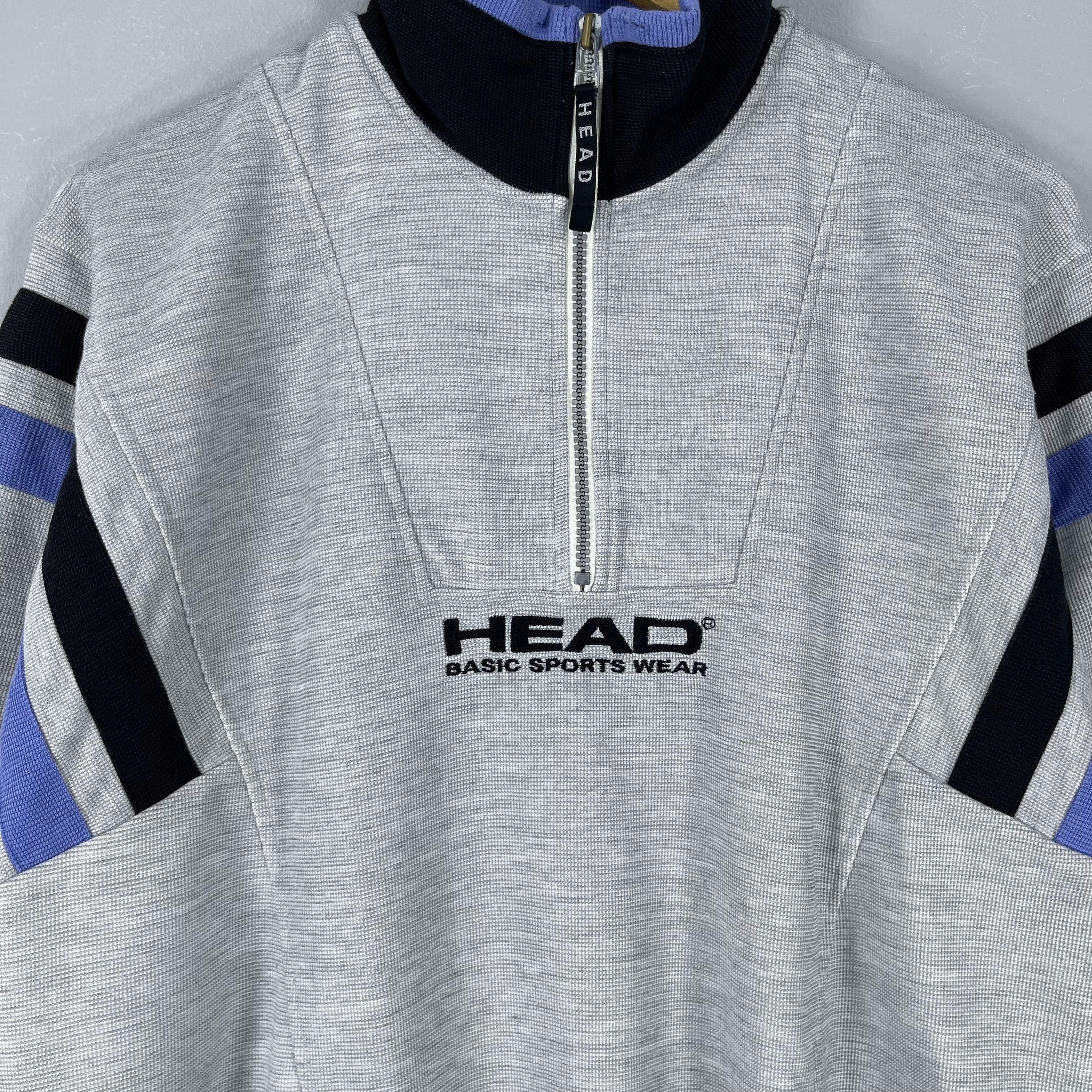 Vintage Vintage HEAD Spell Out Embroidery Half Zipper Sweatshirt Size US M / EU 48-50 / 2 - 2 Thumbnail