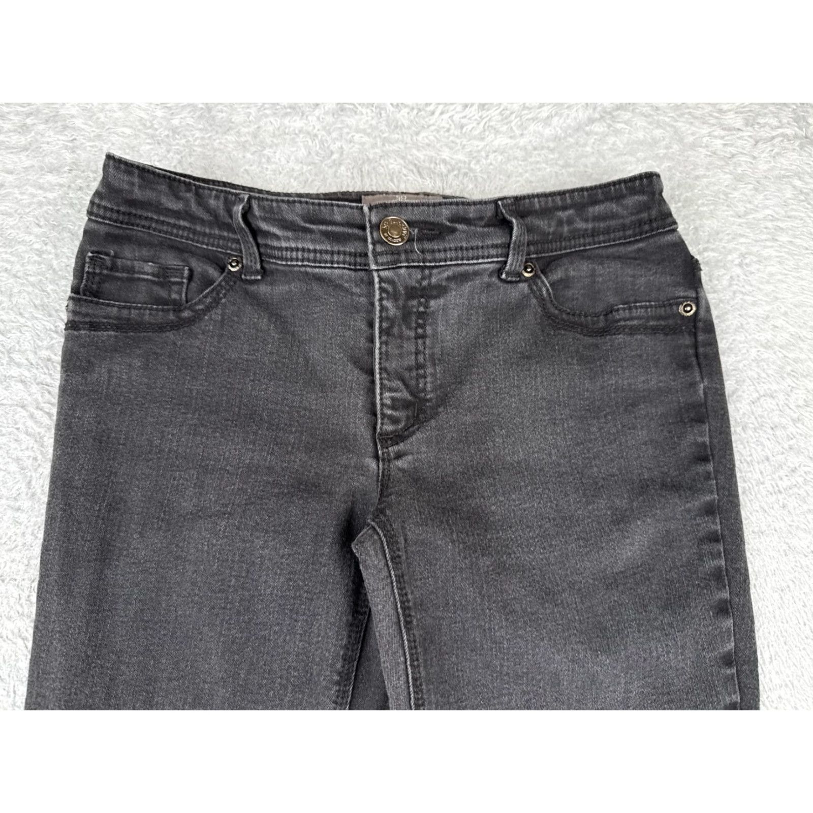 Vintage Chico's Jeans Women Black Bootcut Denim Cotton Blend 00 28x29 Regular Rise Mid 5-Pocket Logo Embroidered Button Jeans Womens Size 24" / US 00 / IT 34 - 4 Thumbnail