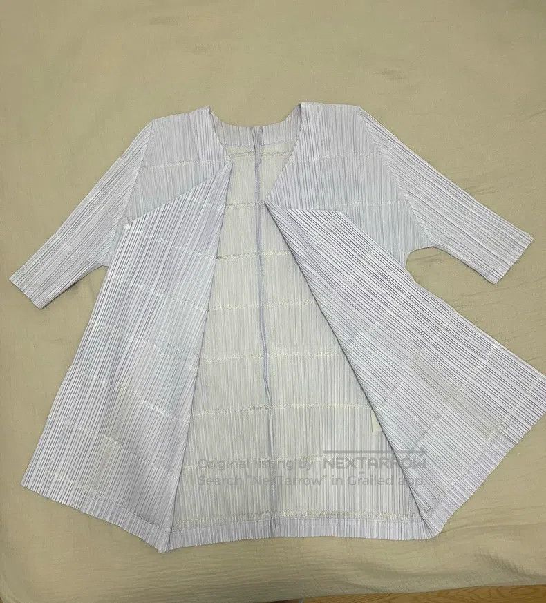 Issey Miyake Issey Miyake Purple Bamboo Joint Cardigan Size L / US 10 / IT 46 - 2 Thumbnail