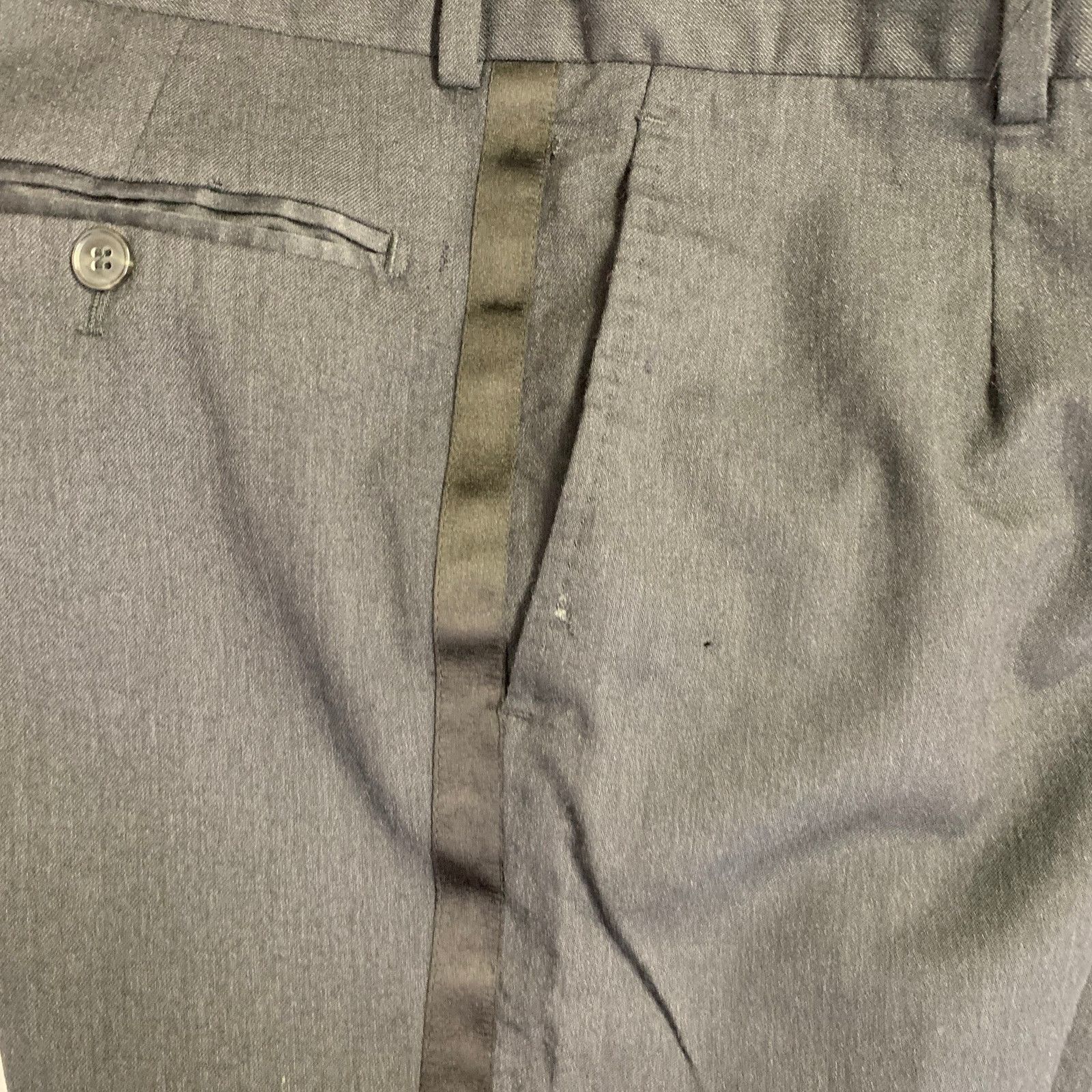 Dolce & Gabbana Size 34 Charcoal Wool Blend Zip Fly Dress Pants Size US 34 / EU 50 - 4 Thumbnail
