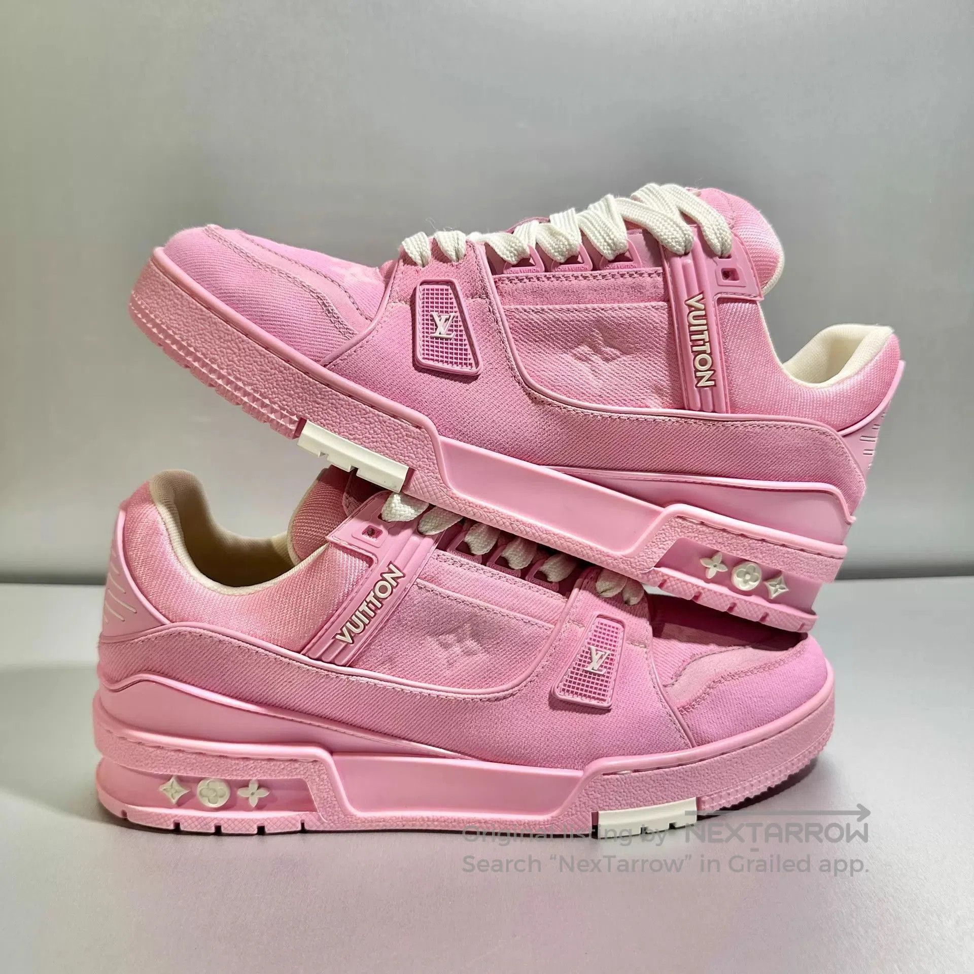 Louis Vuitton Pink Low-Top Sneakers Size 7. Size US 7 / EU 40 - 3 Thumbnail