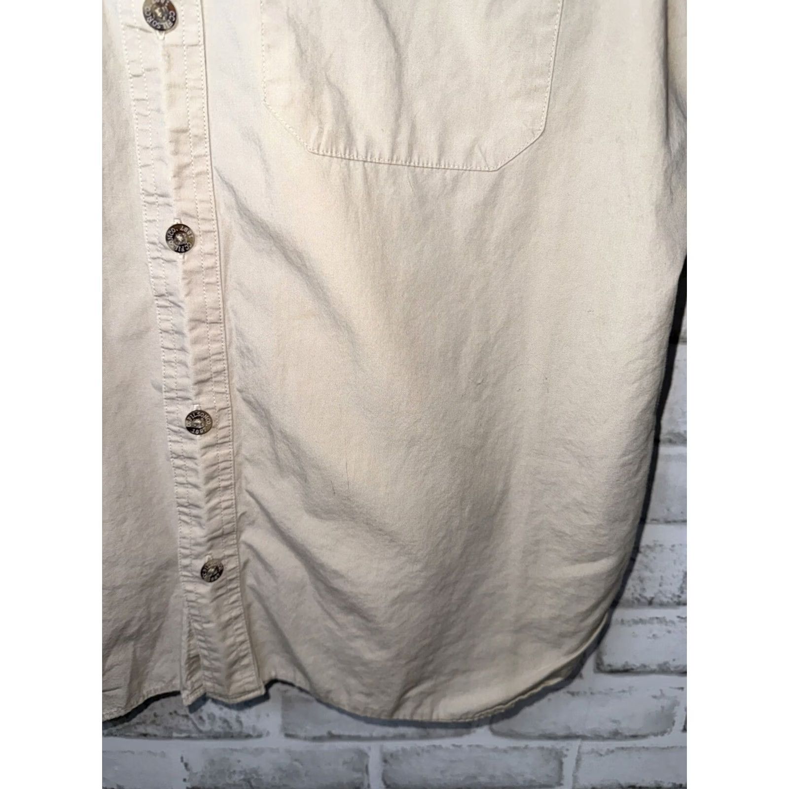 Filson FILSON Beige Short Sleeve Button-Up Mens M Regular Size Shirt Size US 31 - 6 Thumbnail