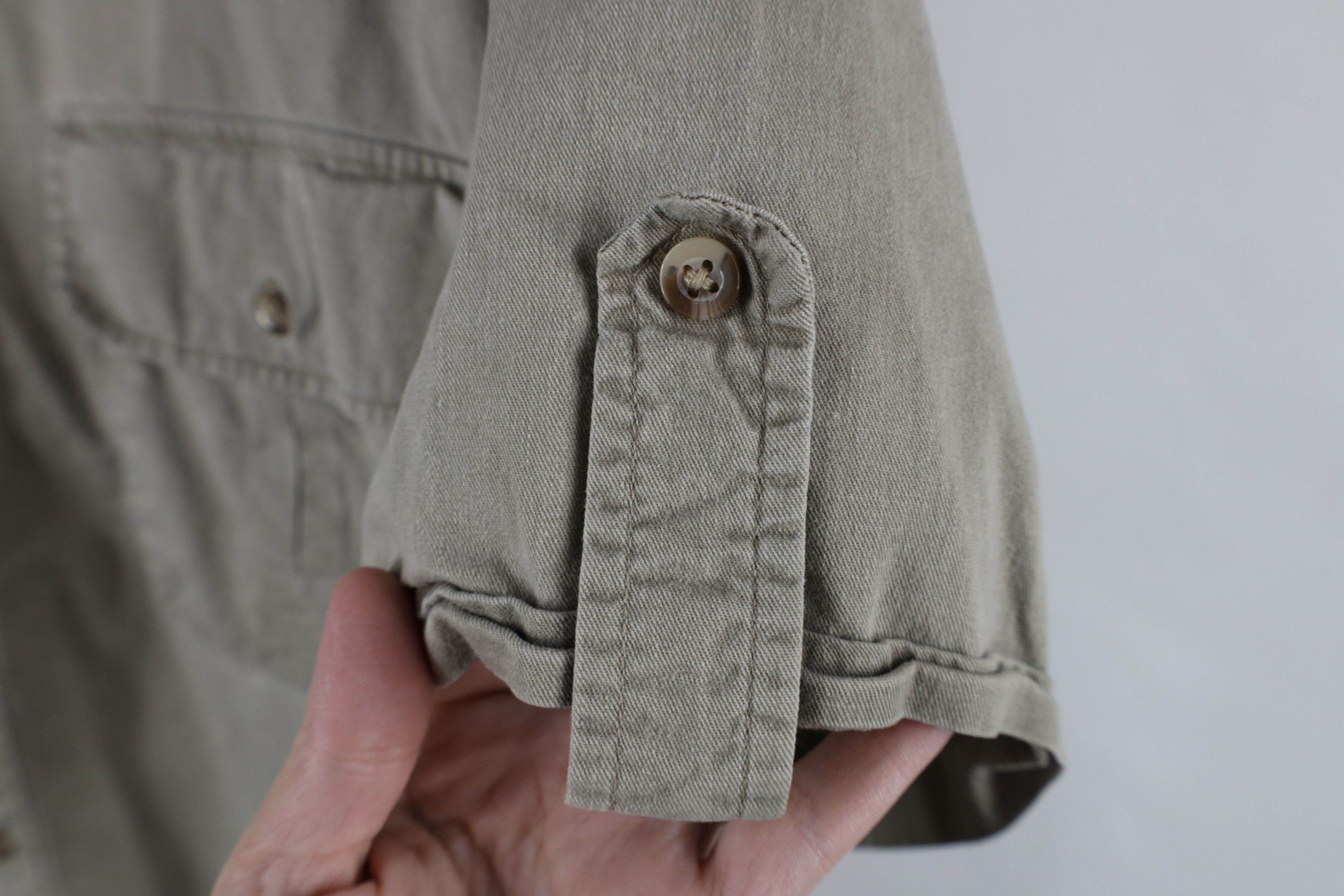 Vintage Vintage 90s Streetwear Stonewash Military Button Shirt Size US XL / EU 56 / 4 - 7 Thumbnail