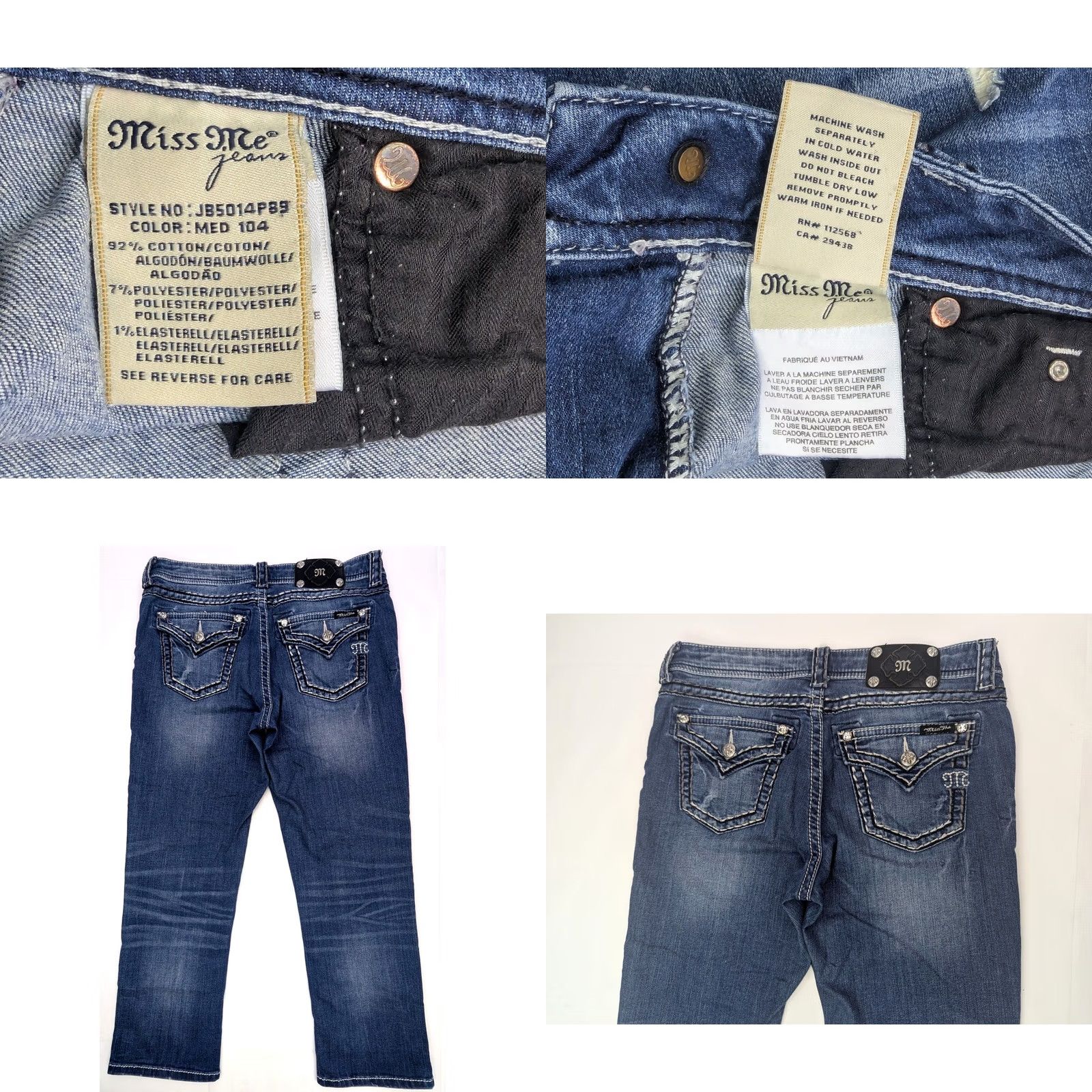 Miss Me Miss Me Boyfriend Capri Jeans Women 27 32x24 Distressed Embellished JB5014P Capri Jeans Women Distressed Embellished 32x24 Miss Me JB5014P Boys? Size 27" / US 4 / IT 40 - 8 Thumbnail