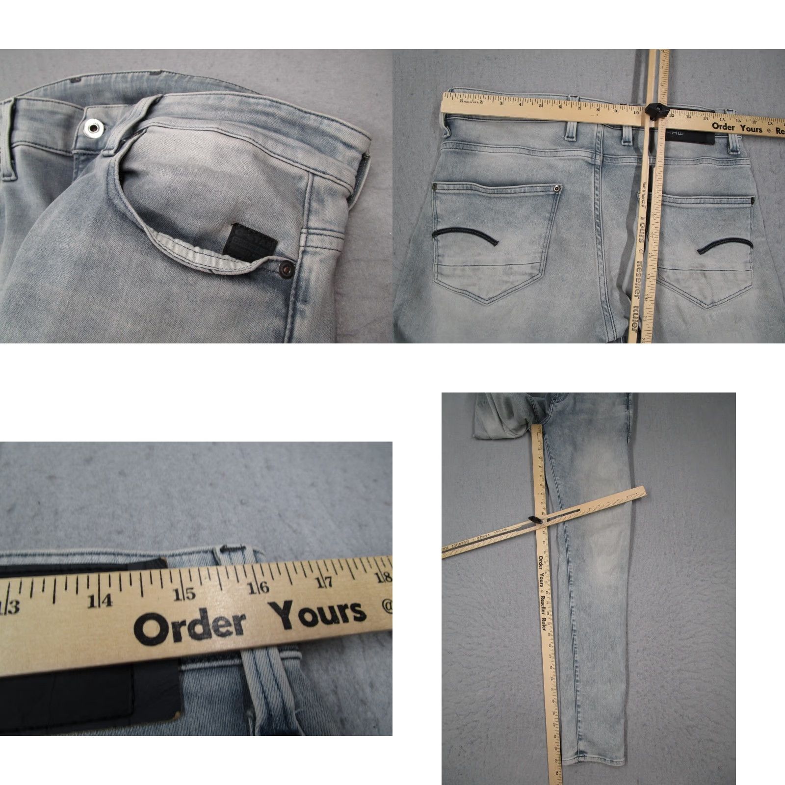 G-Star G Star Raw Jeans Mens 33 Blue Revend Skinny Denim 33x34* Jeans Blue Slim City Punk Rock 90s Mens Size US 33 - 8 Thumbnail