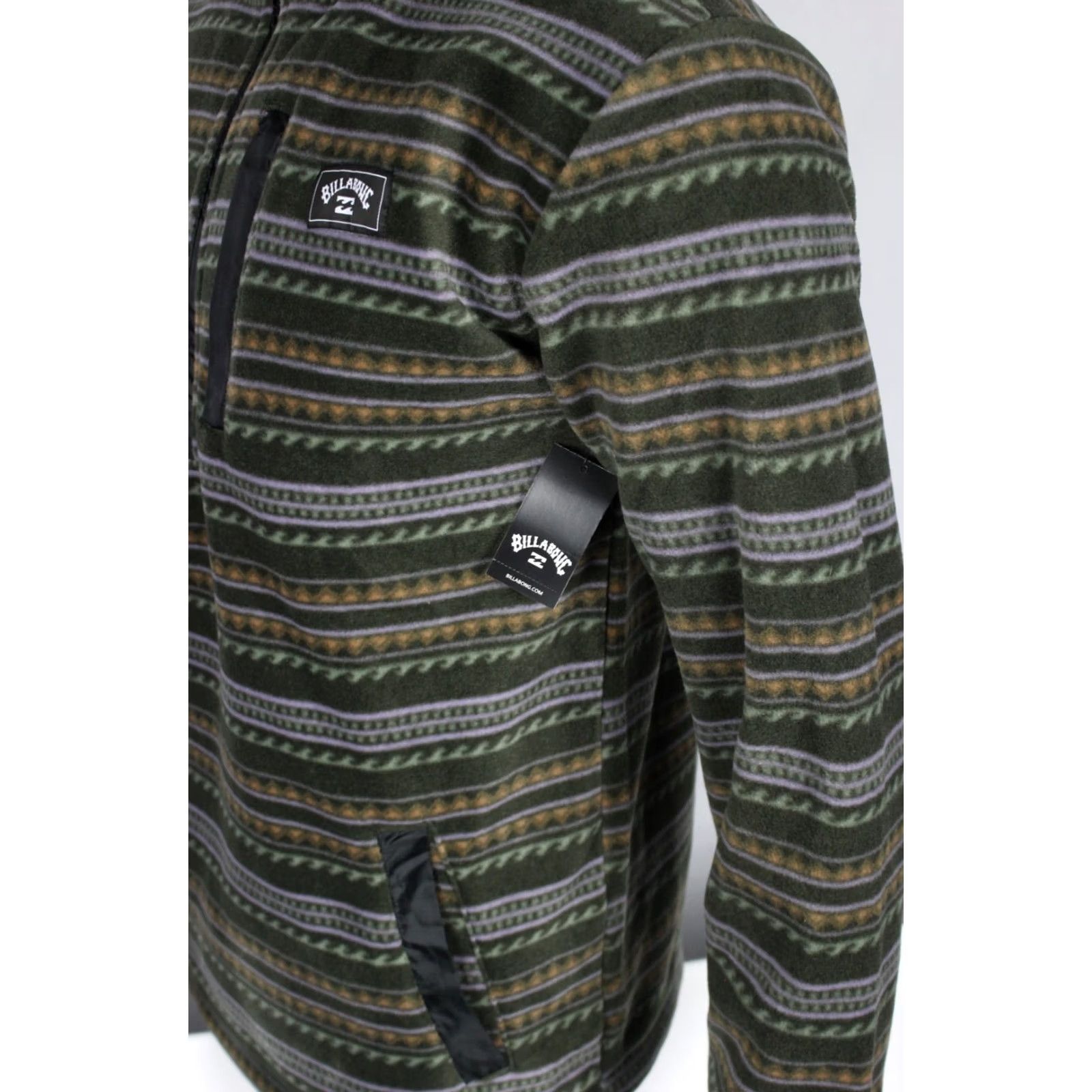 Billabong Billabong Men's Drew Mock Neck Fleece Pullover 1/2 Zip M Medium Black Print Size US M / EU 48-50 / 2 - 3 Thumbnail