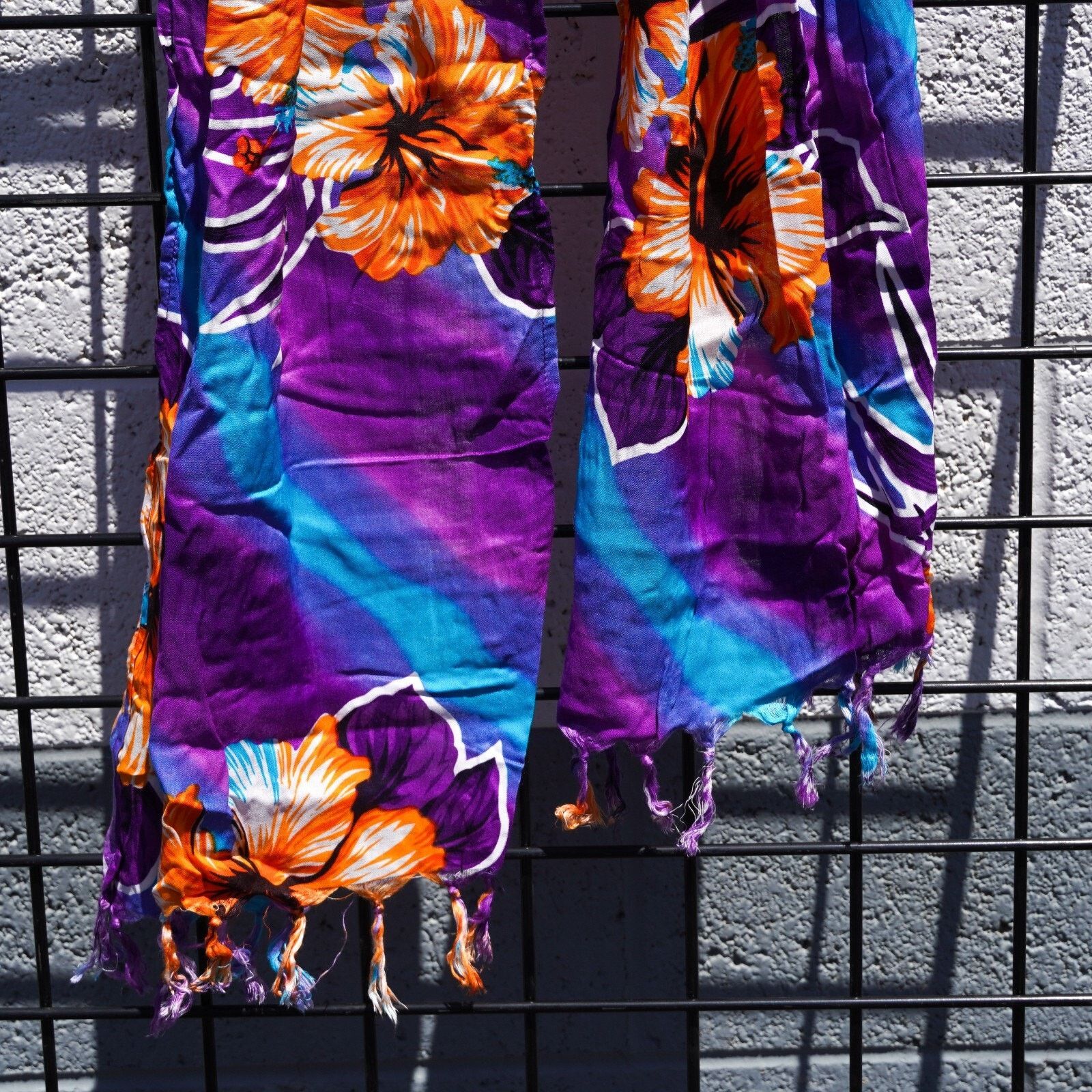 Other Hawaiian Floral Flower Pashmina Scarf Shawl Scarve 60”x16” Size ONE SIZE - 2 Thumbnail