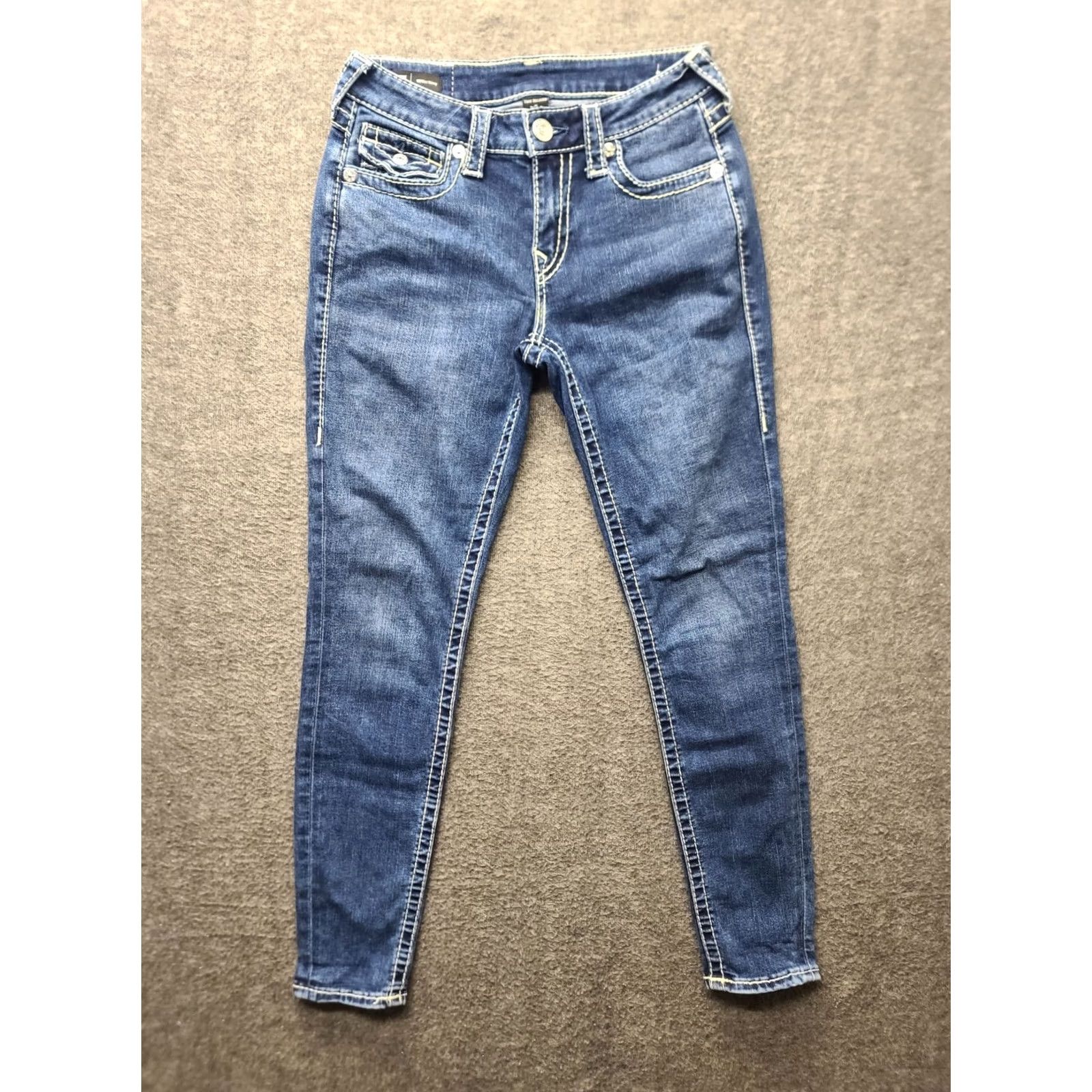 True Religion True Religion Jennie Big T Curvy Mid Rise Skinny Jeans Women 26x28 Blue Stretch Denim 5-Pocket Zipper Size 26" / US 2 / IT 38 - 2 Thumbnail