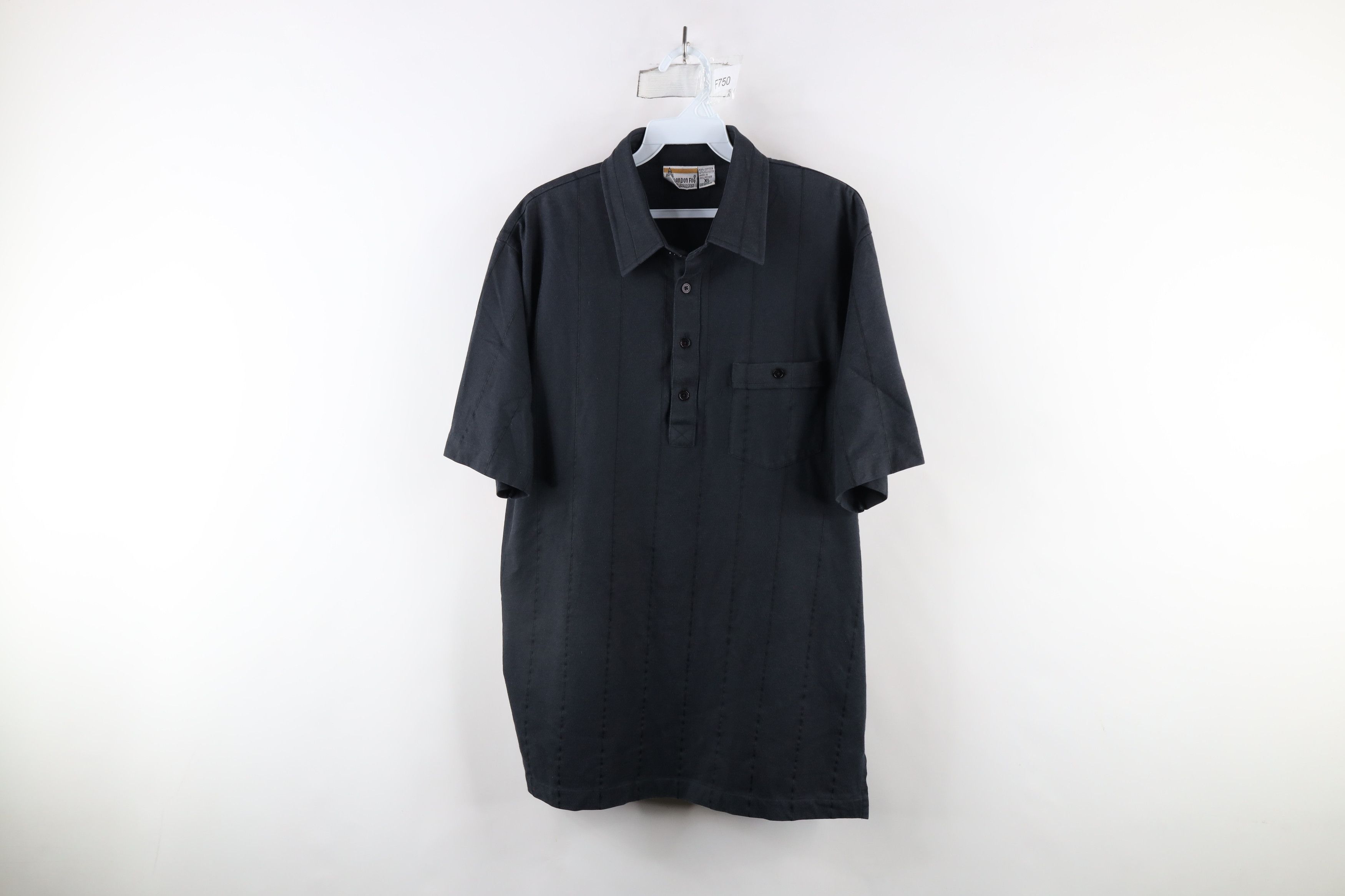 Vintage Vintage 90s Streetwear Knit Collared Pocket Polo Shirt Black Size US XL / EU 56 / 4 - 1 Thumbnail
