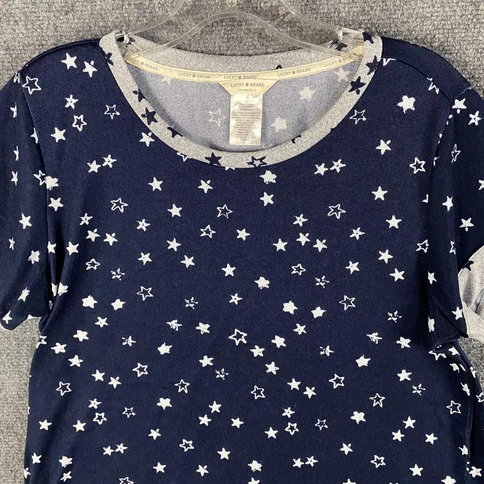 Lucky Brand Lucky Brand Pajama Top Women's Large Stars Sleepwear Size L / US 10 / IT 46 - 2 Thumbnail