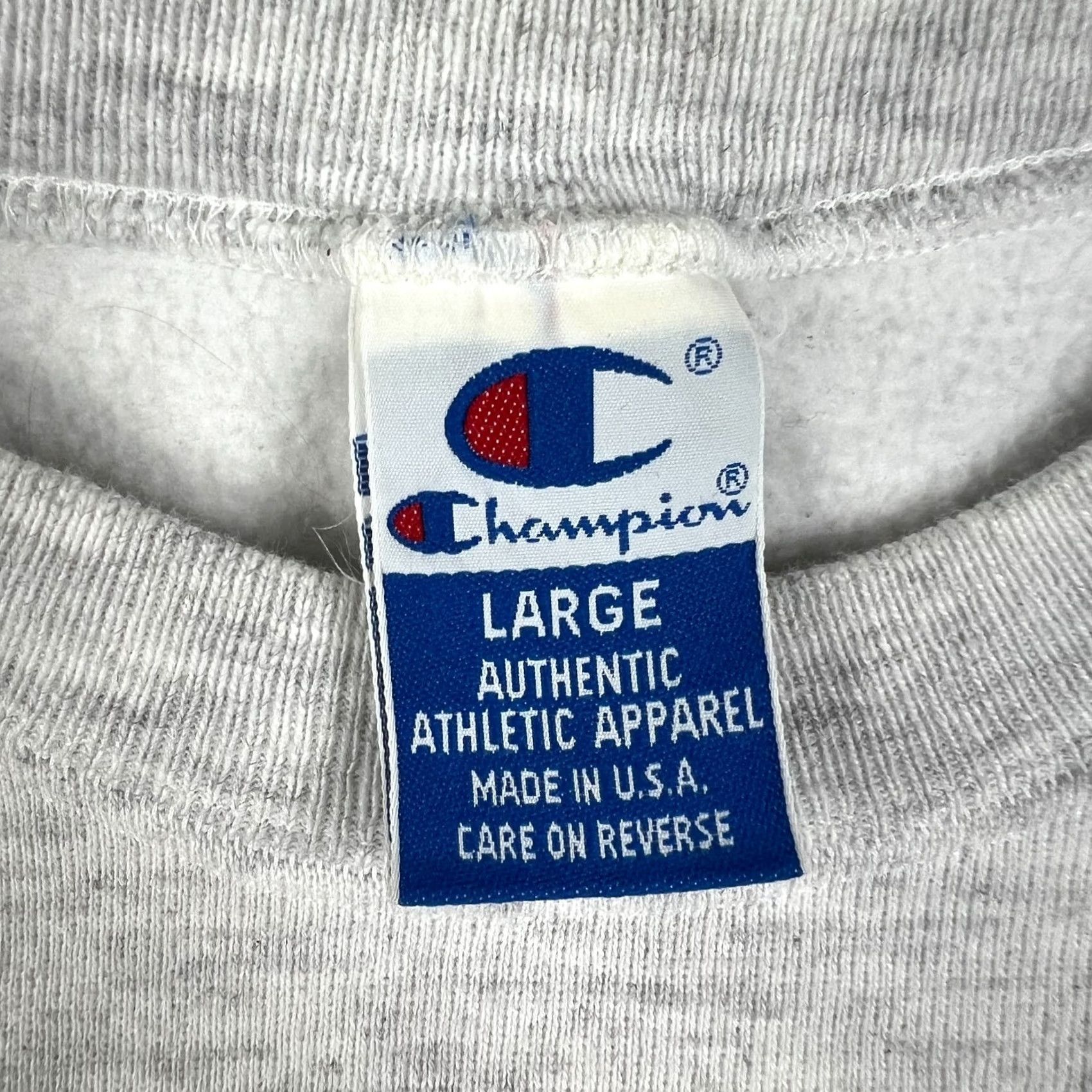 Champion VINTAGE Champion Sweatshirt Mens Large Grey Crew Wyoming USA Made 90s Y2K Size US L / EU 52-54 / 3 - 3 Thumbnail