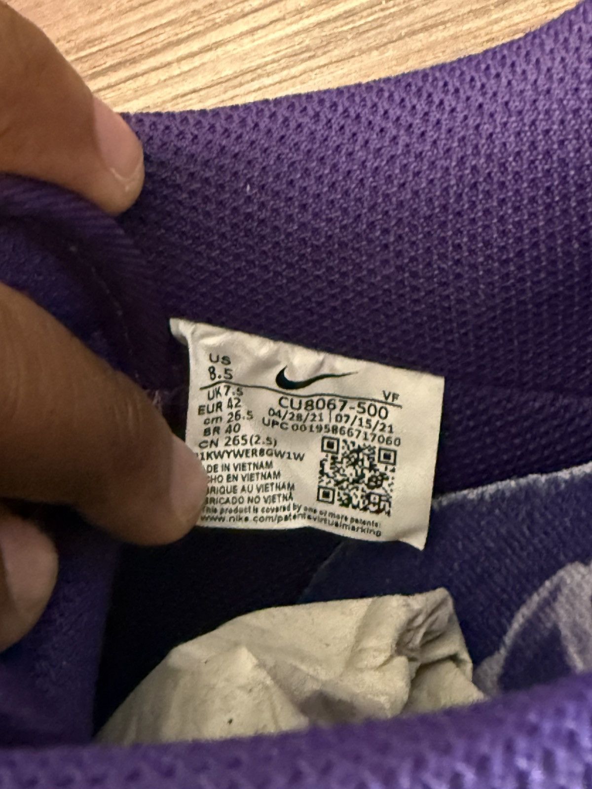 Nike Nike Air Force Purple Skeleton Size US 8.5 / EU 41-42 - 5 Thumbnail