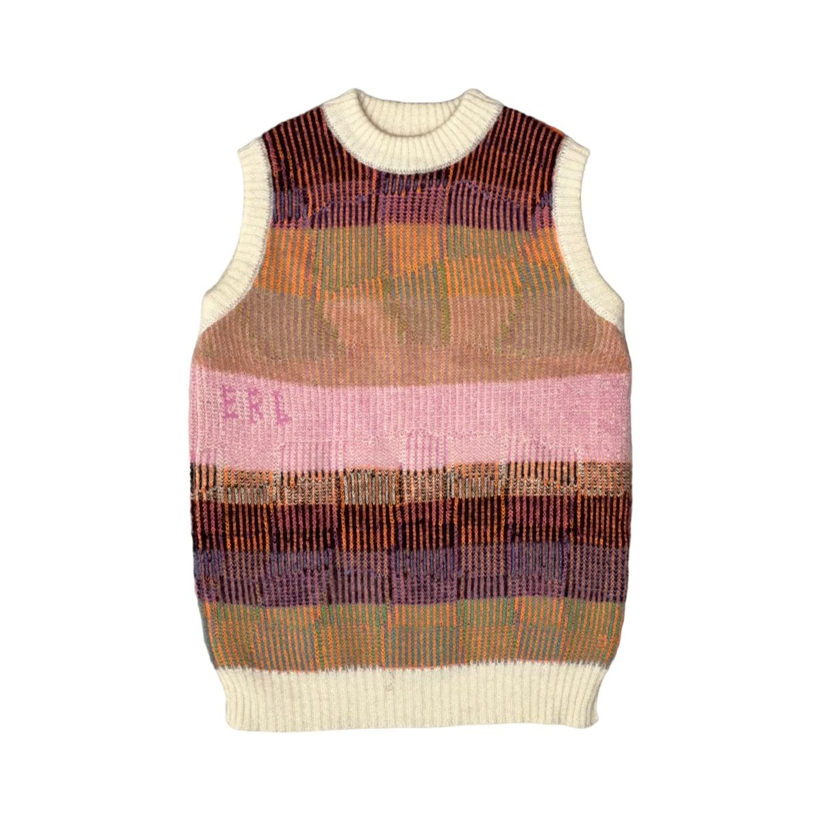 Pre-owned Erl Multicolor Knit Vest In Purple