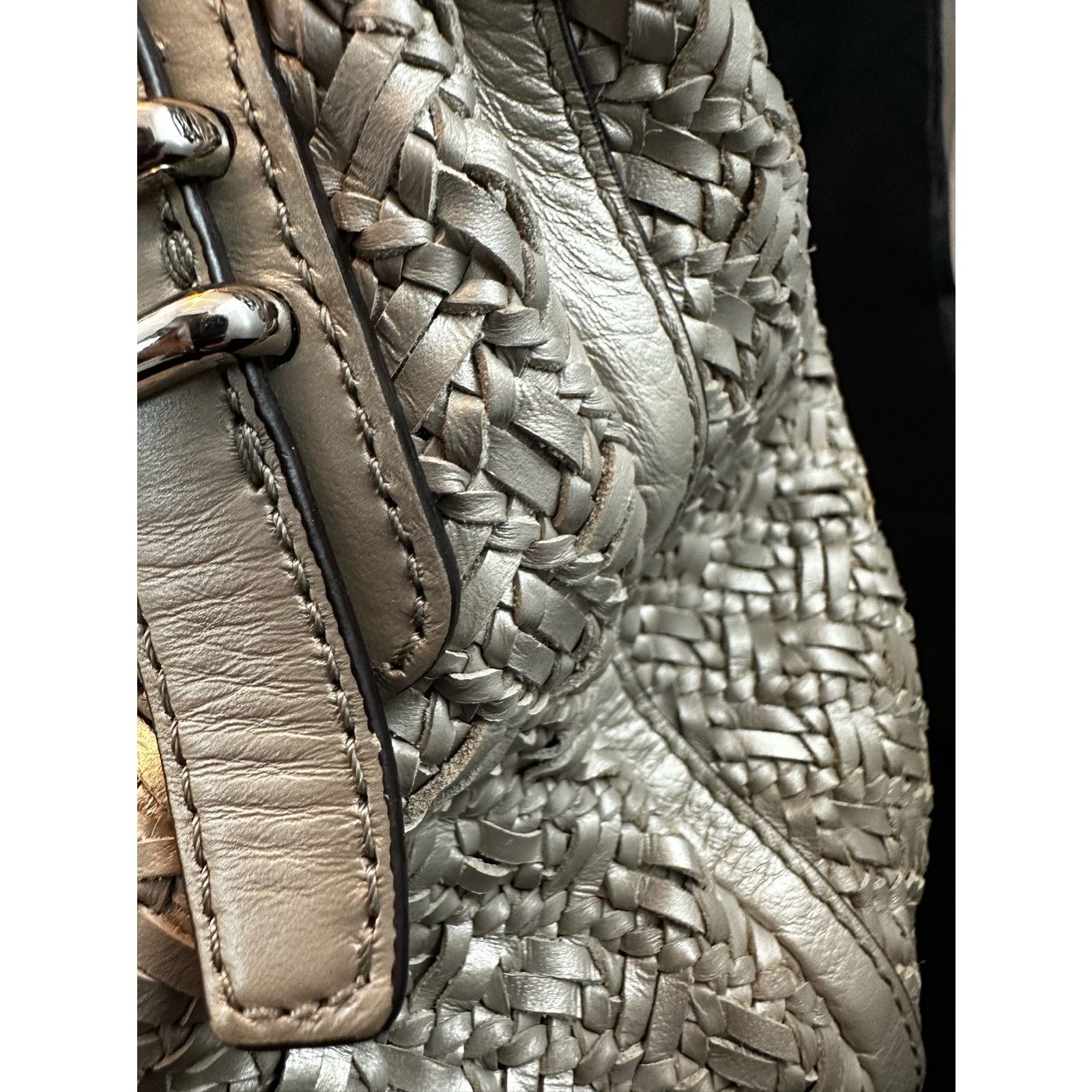 Coach Coach Kristin Pinnacle Woven Laila Satchel Parchment 19747 Size ONE SIZE - 4 Thumbnail