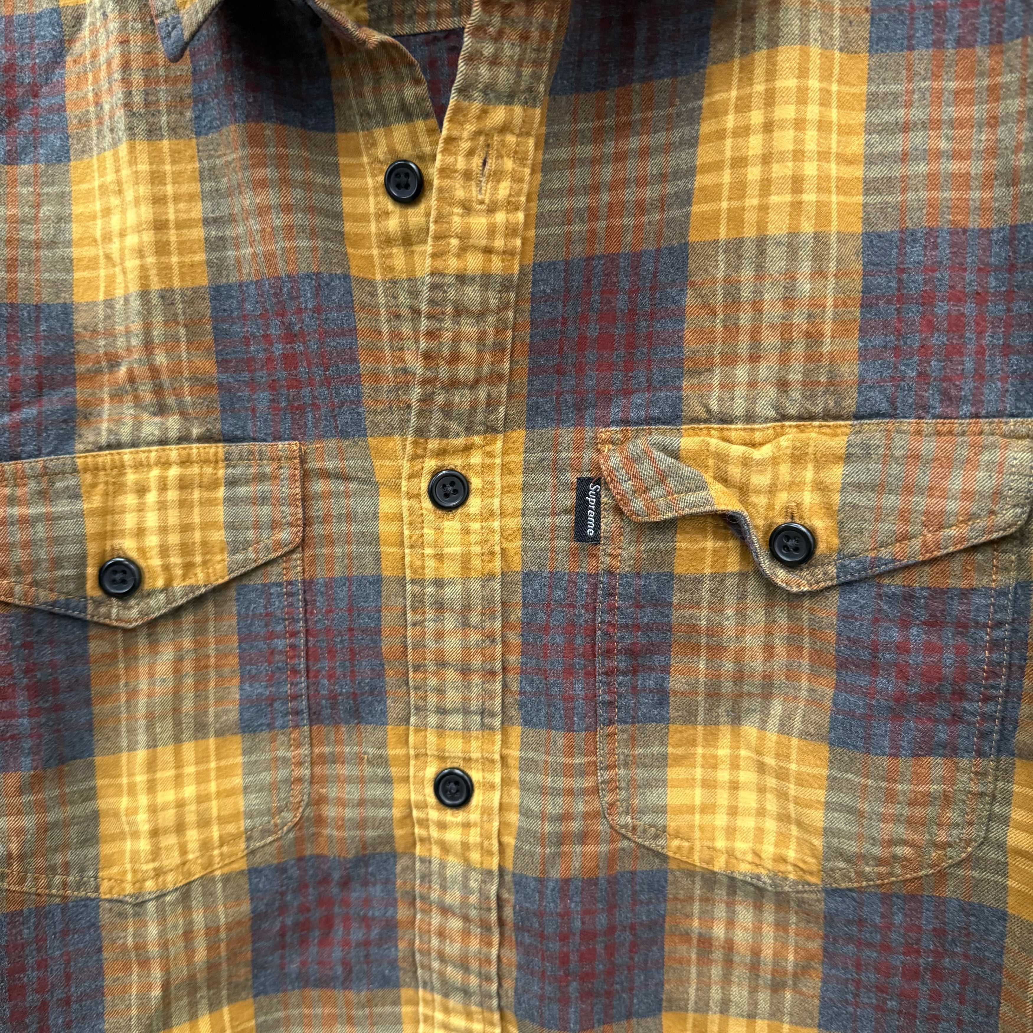 Supreme Supreme Flannel Longsleeve Shirt Yellow - Size L Size US L / EU 52-54 / 3 - 5 Thumbnail