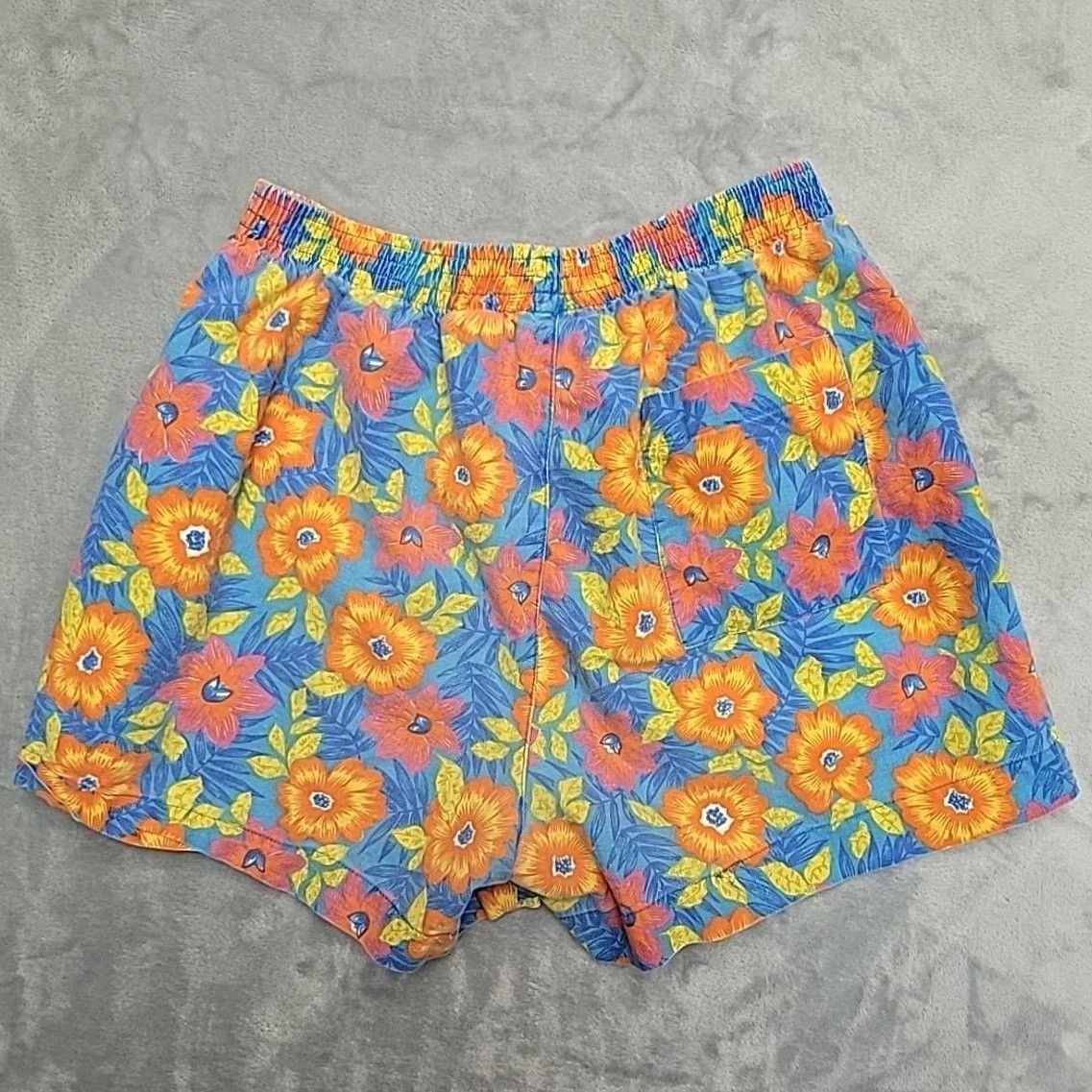 Vintage VTG Juliano Shorts Women S Blue Floral Hawaiian Tropical Elastic Waist Retro Pockets Casual Size 28" / US 6 / IT 42 - 4 Thumbnail