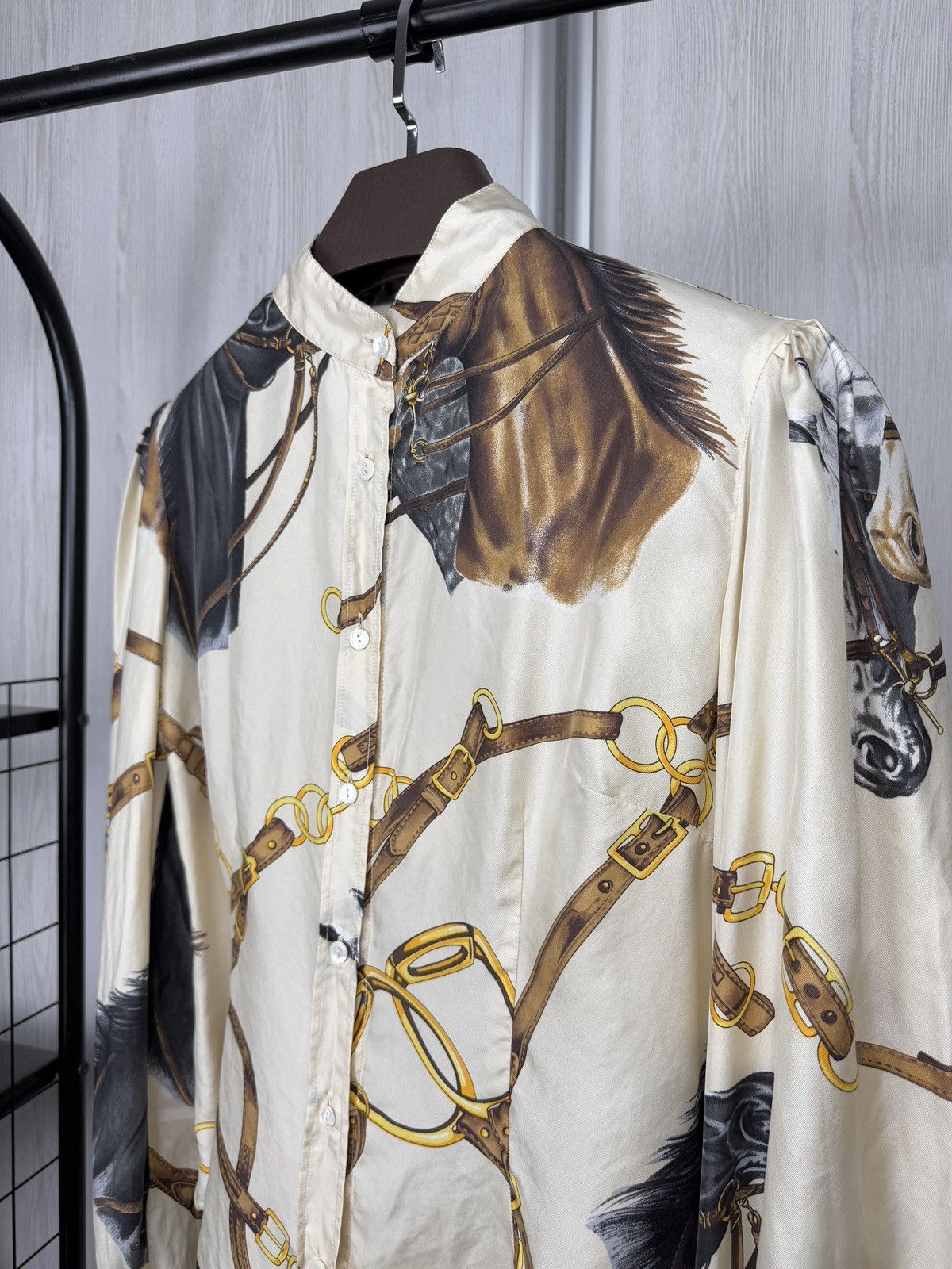 Dolce & Gabbana Dolce & Gabbana vintage silk horse equestrian western shirt Size L / US 10 / IT 46 - 4 Thumbnail