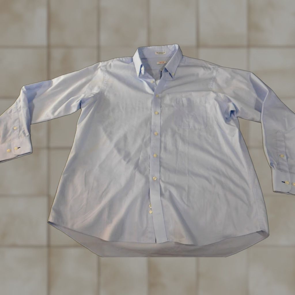 Izod Izod Dress Shirt Mens 17 blue Regular Button-Down Collared Twill Cotton Non-Iron Classic Vintage: No Size US XL / EU 56 / 4 - 1 Thumbnail